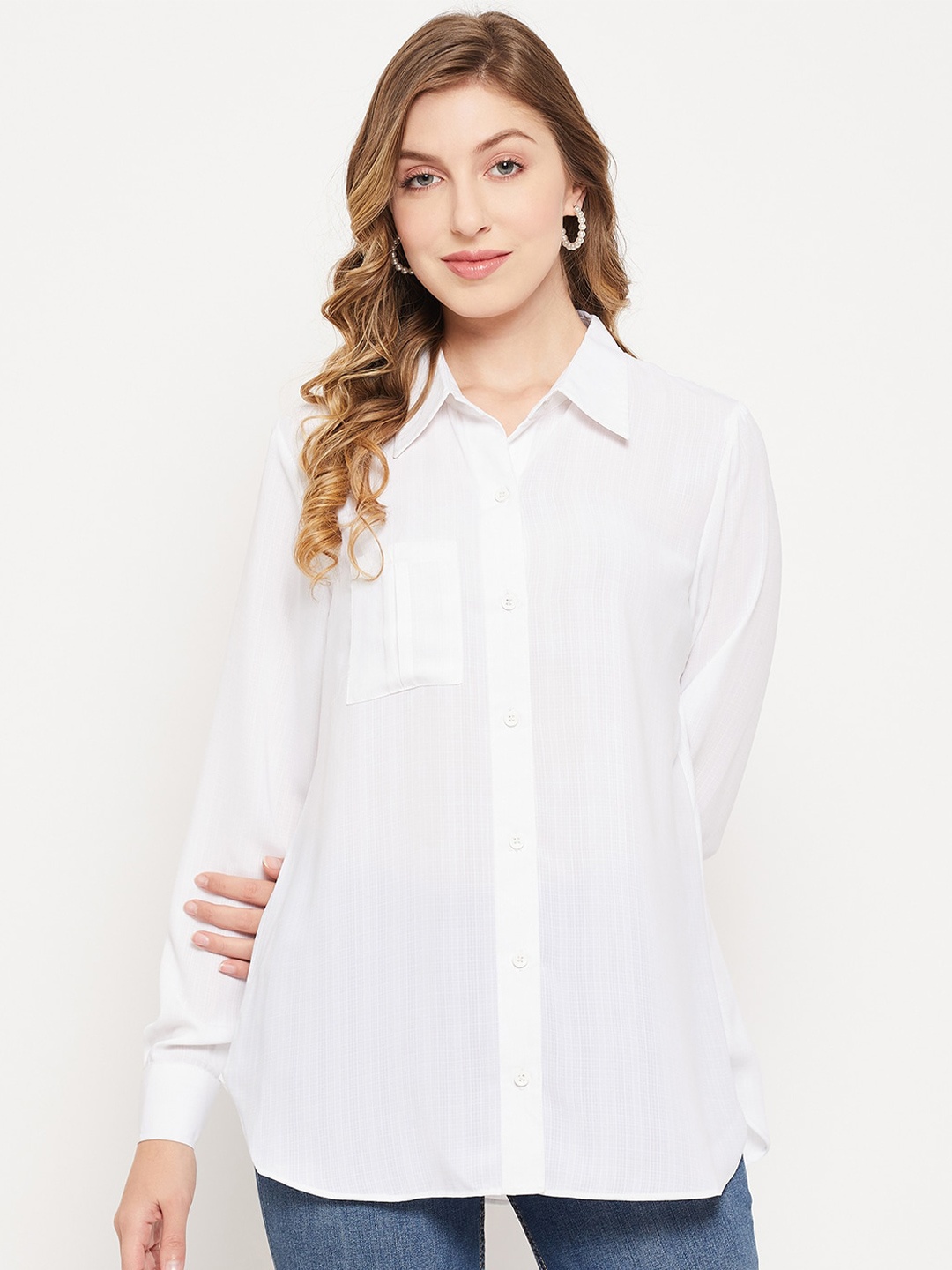 

Imfashini Spread Collar Shirt, White