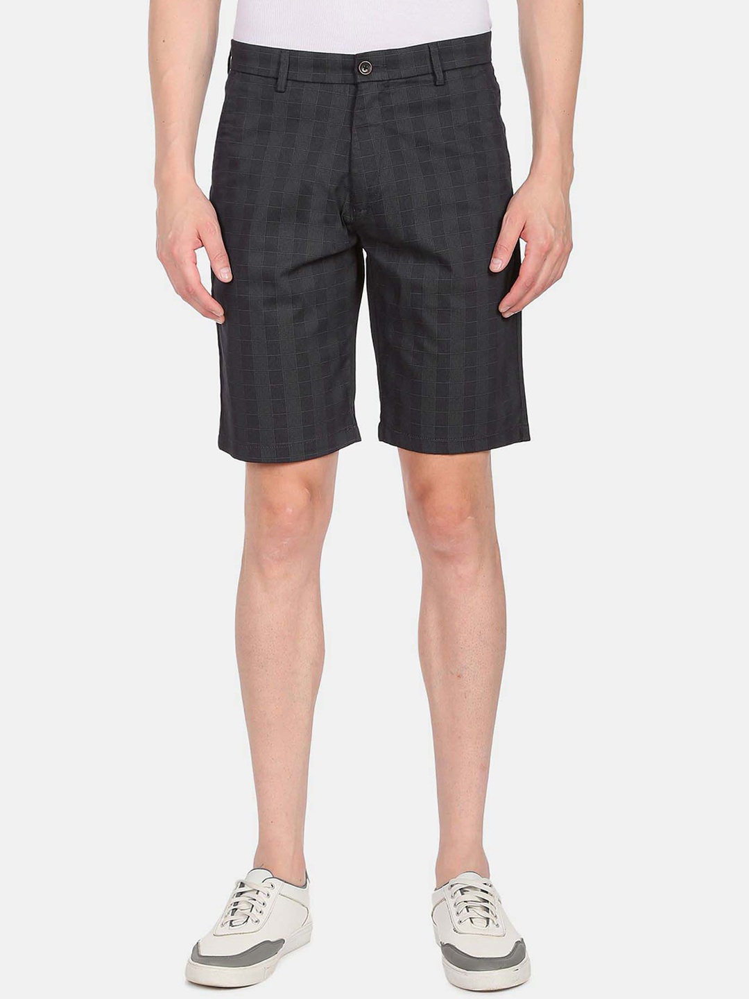 

Arrow Sport Men Mid-Rise Micro-check Checked Shorts, Grey
