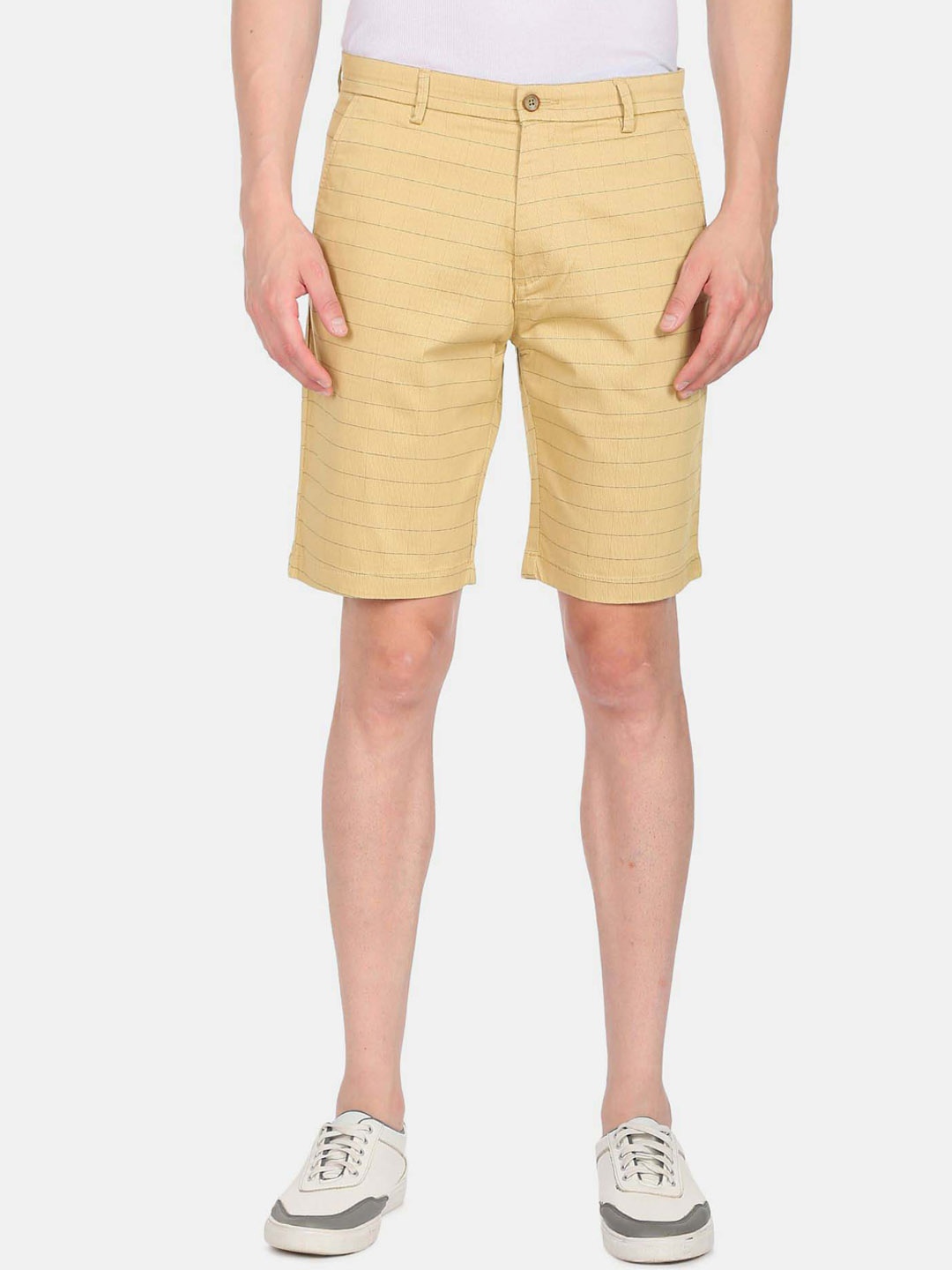 

Arrow Sport Men Striped Mid-Rise Shorts, Khaki