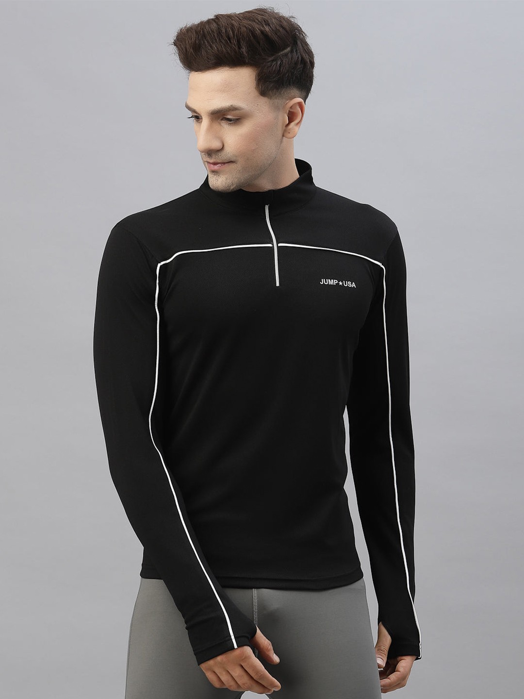 

JUMP USA High Neck Training or Gym T-shirt, Black