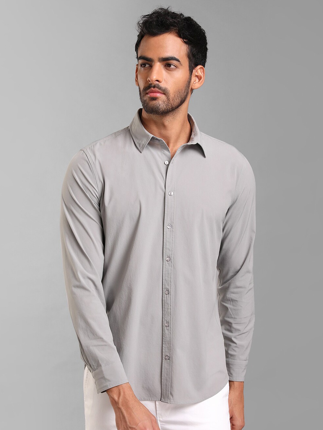 

KZ07 By Kazo Spread Collar Casual Shirt, Grey