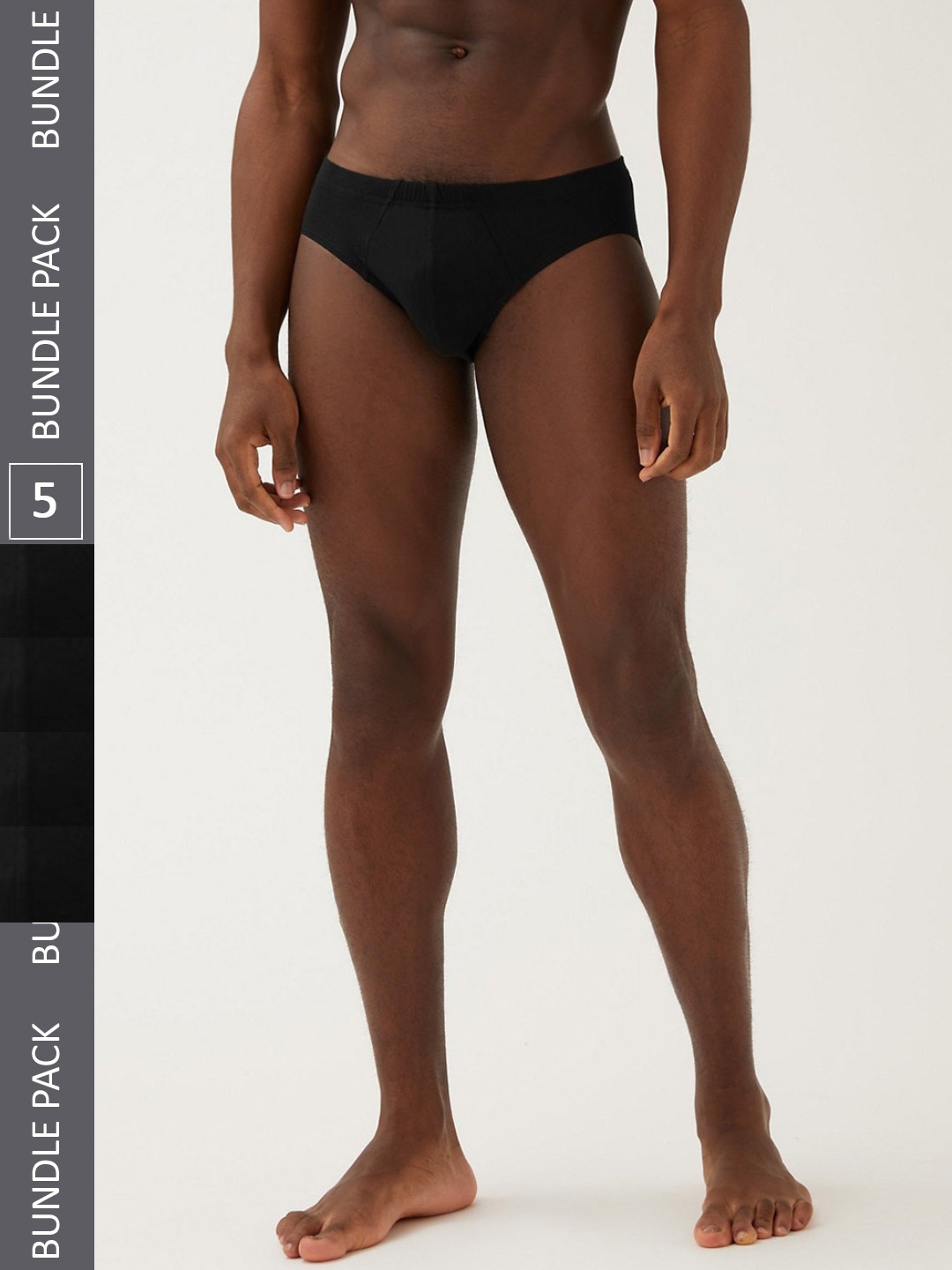 

Marks & Spencer Men Pack Of 5 Cotton Basic Briefs T142533FBLACK, Black
