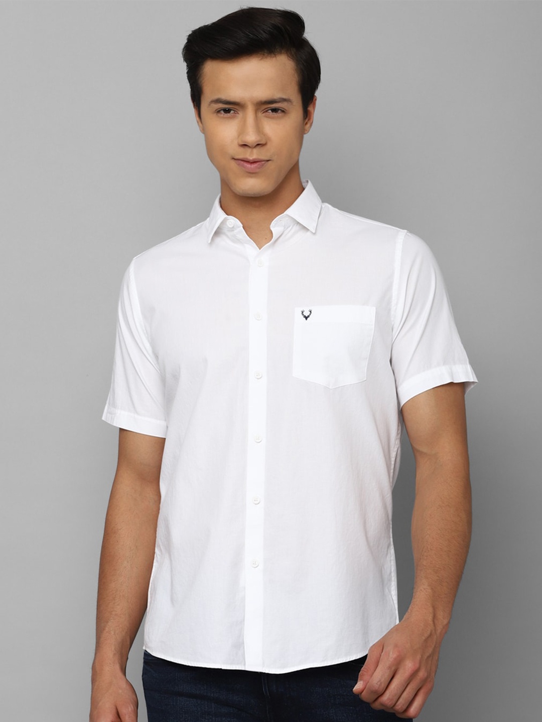 

Allen Solly Spread Collar Pure Cotton Slim Fit Casual Shirt, White