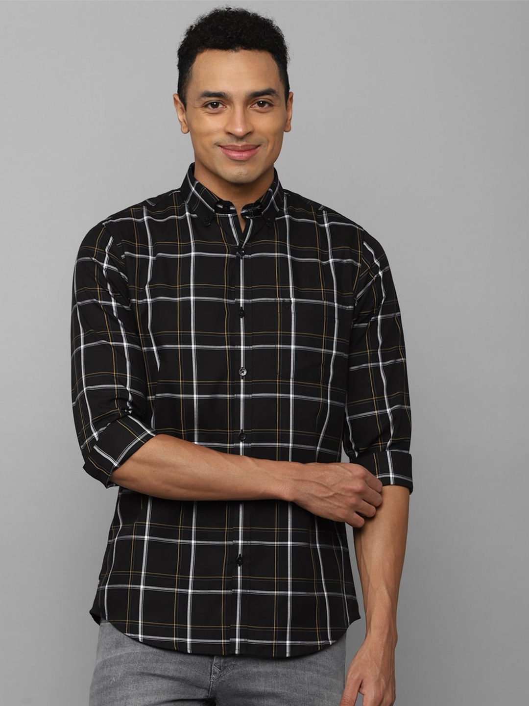 

Allen Solly Tartan Checks Cotton Casual Shirt, Black