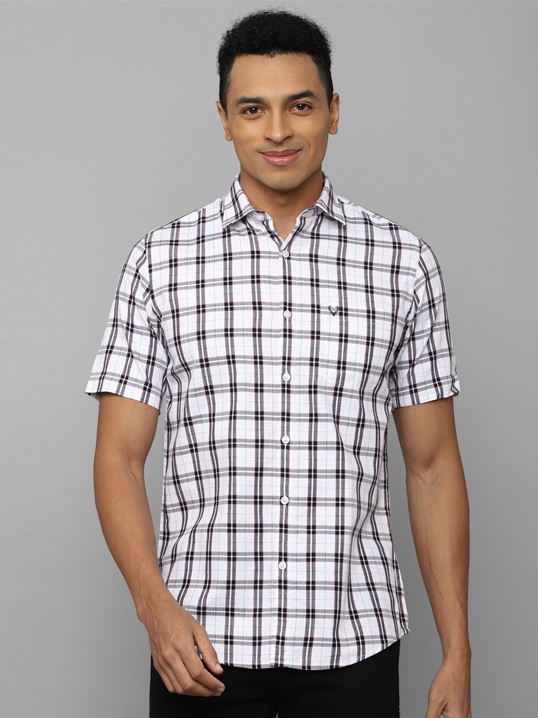 

Allen Solly Slim Fit Tartan Checks Pure Cotton Casual Shirt, White