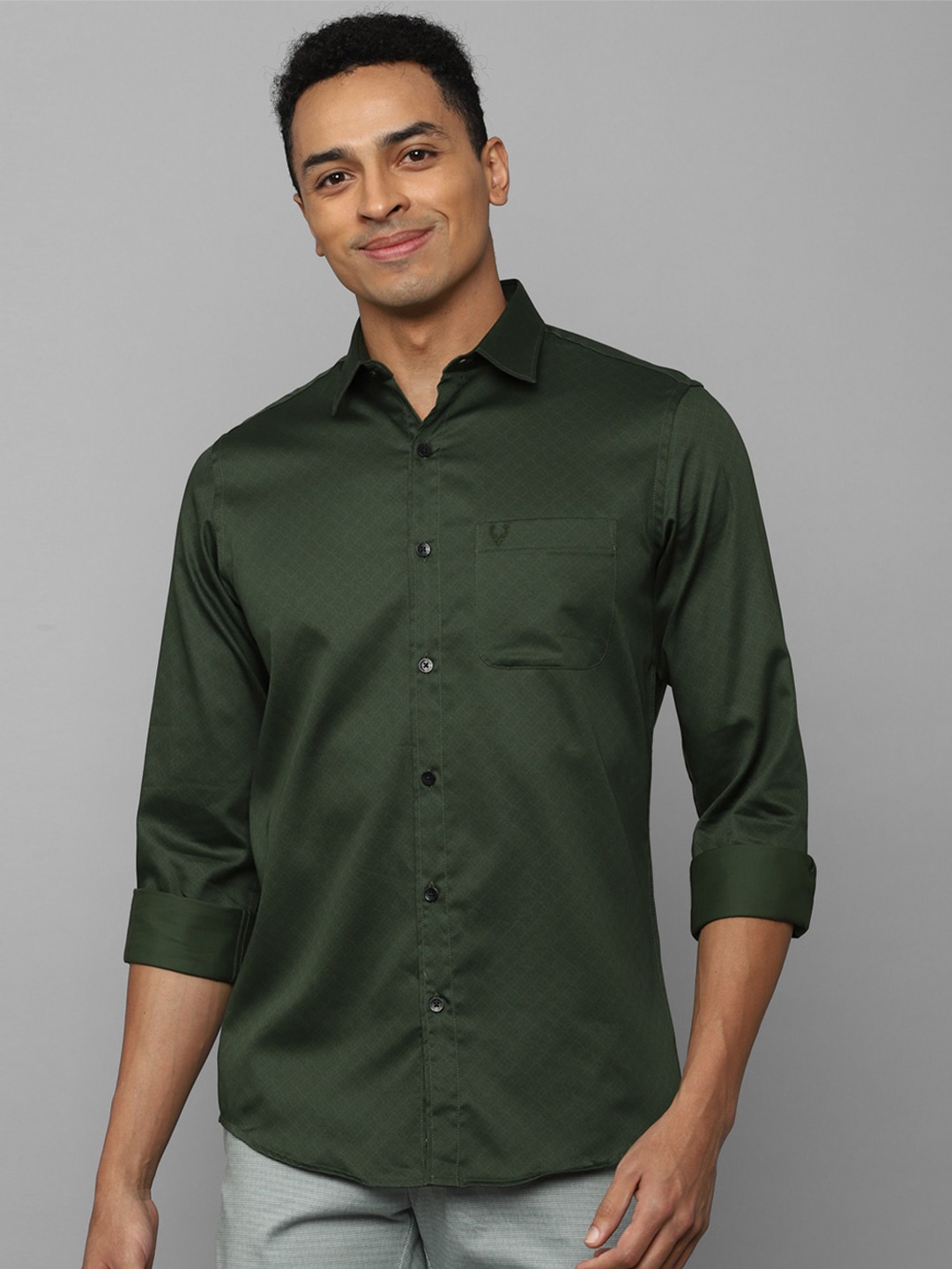 

Allen Solly Men Abstract Printed Pure Cotton Slim Fit Casual Shirt, Green