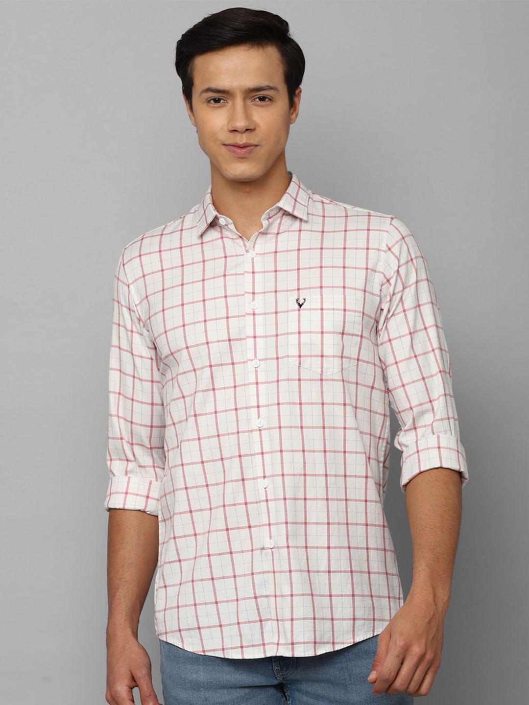 

Allen Solly Checked Slim Fit Casual Shirt, Cream