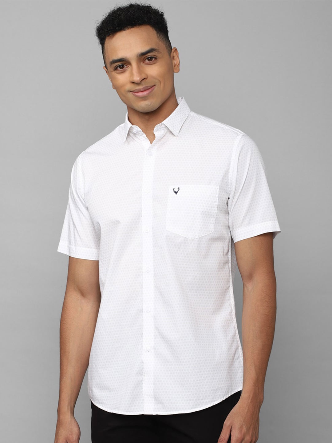 

Allen Solly Micro Ditsy Printed Slim Fit Pure Cotton Casual Shirt, White