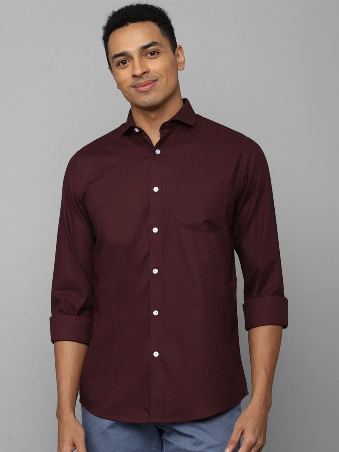 

Allen Solly Plus Size Spread Collar Cotton Casual Shirt, Maroon