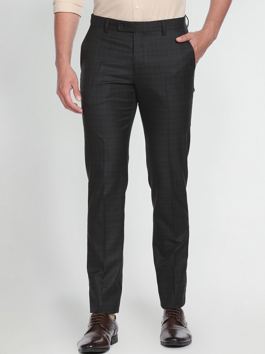 

Arrow Men Mid-Rise Formal Trousers, Black