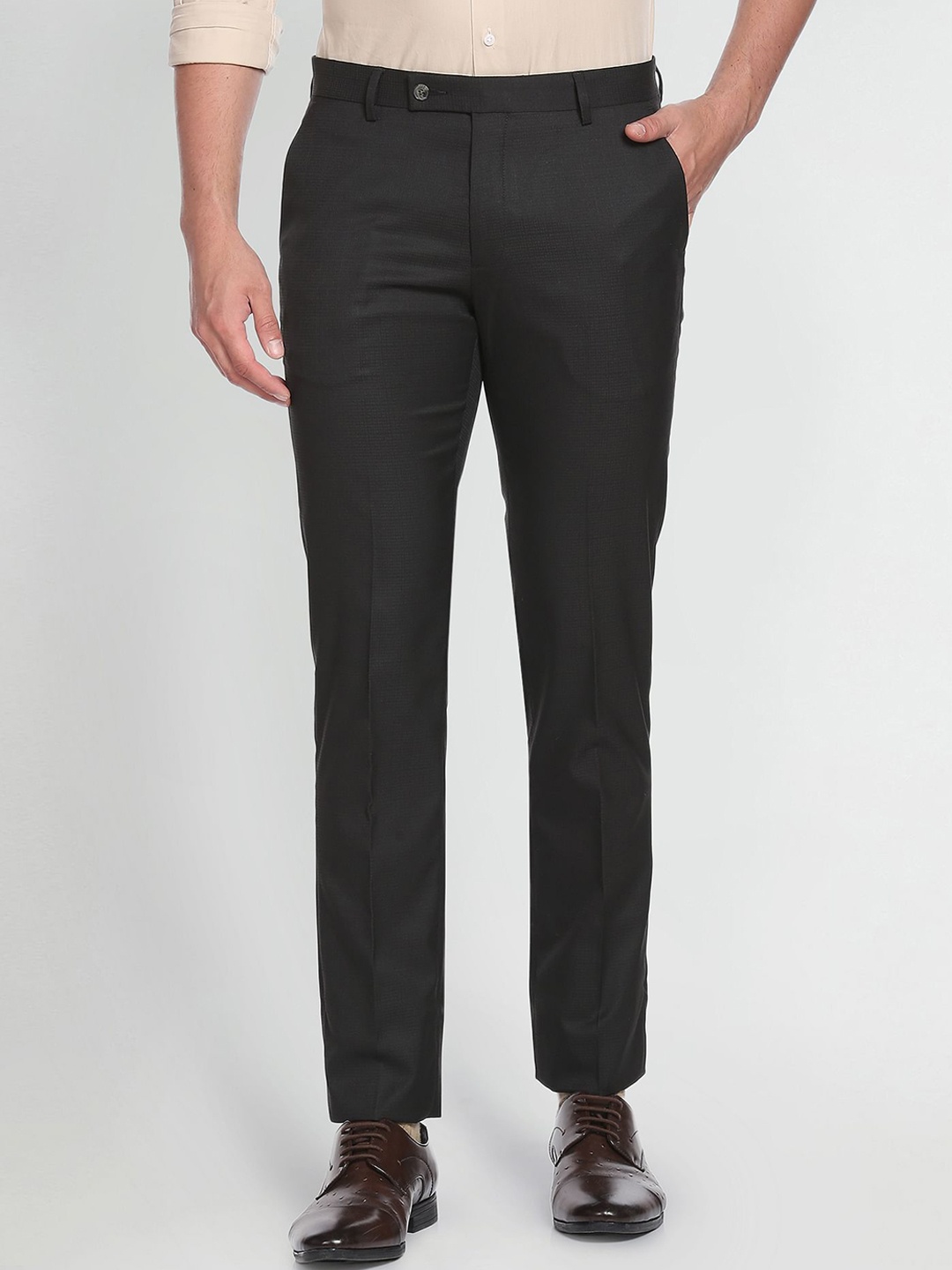 

Arrow Men Mid-Rise Formal Trousers, Black