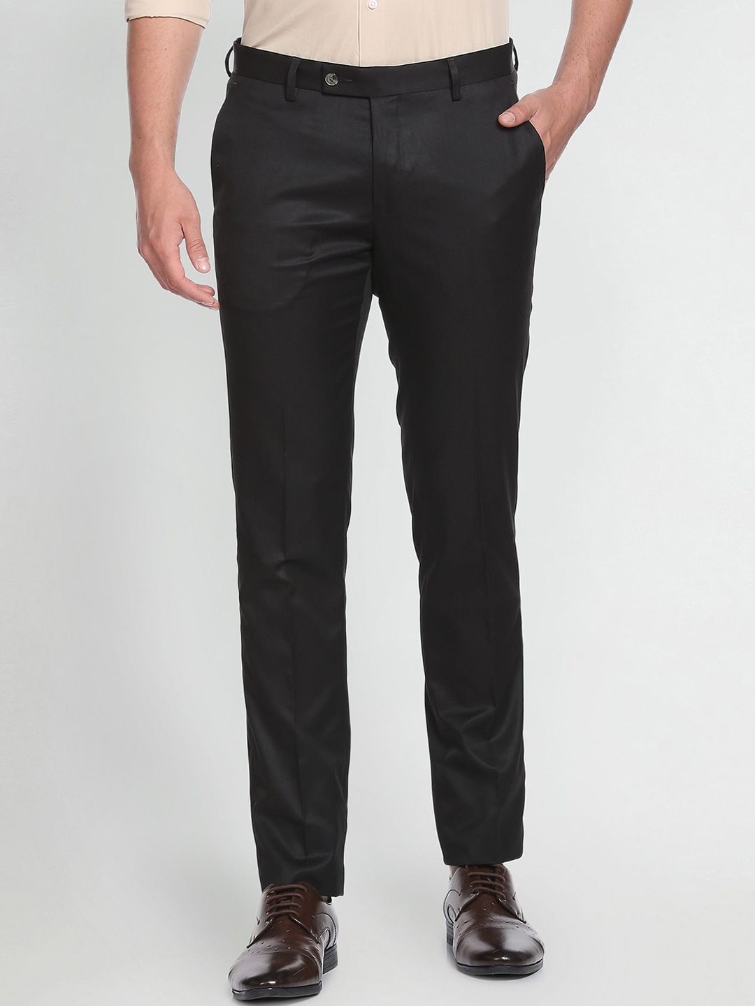 

Arrow Men Mid-Rise Formal Trousers, Black