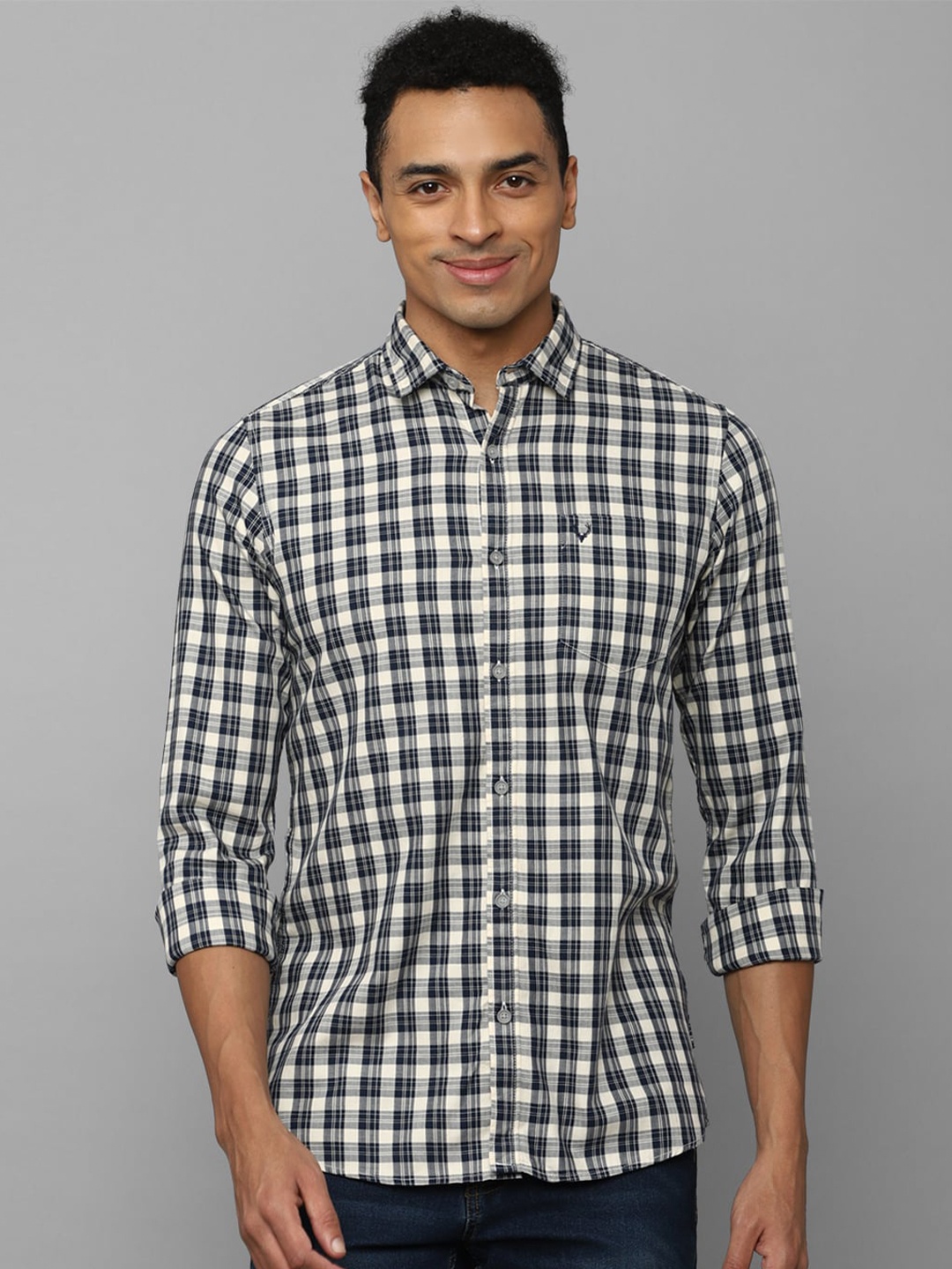 

Allen Solly Sport Micro Checks Checked Pure Cotton Casual Shirt, Black
