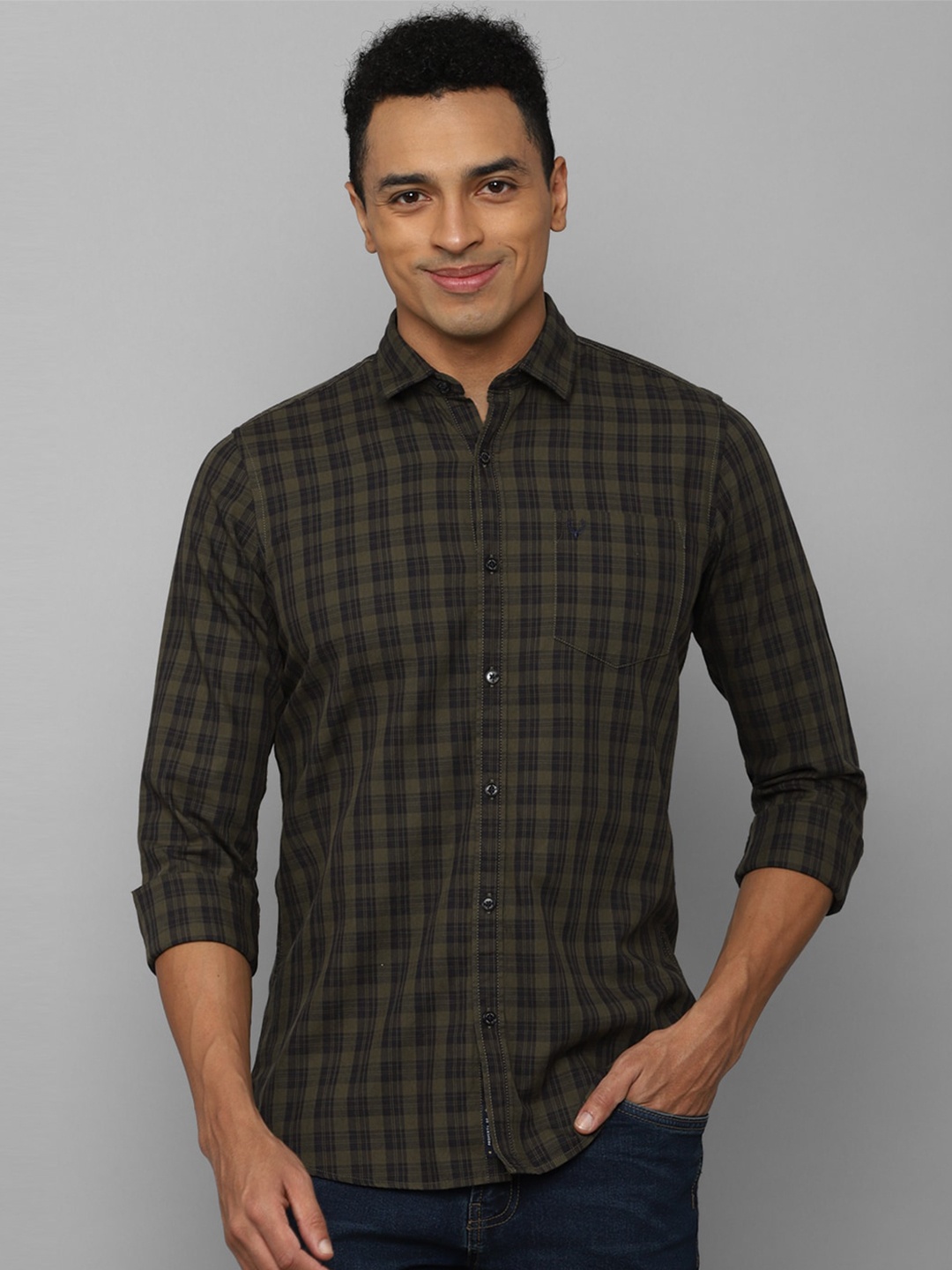 

Allen Solly Sport Tartan Checks Checked Pure Cotton Casual Shirt, Green