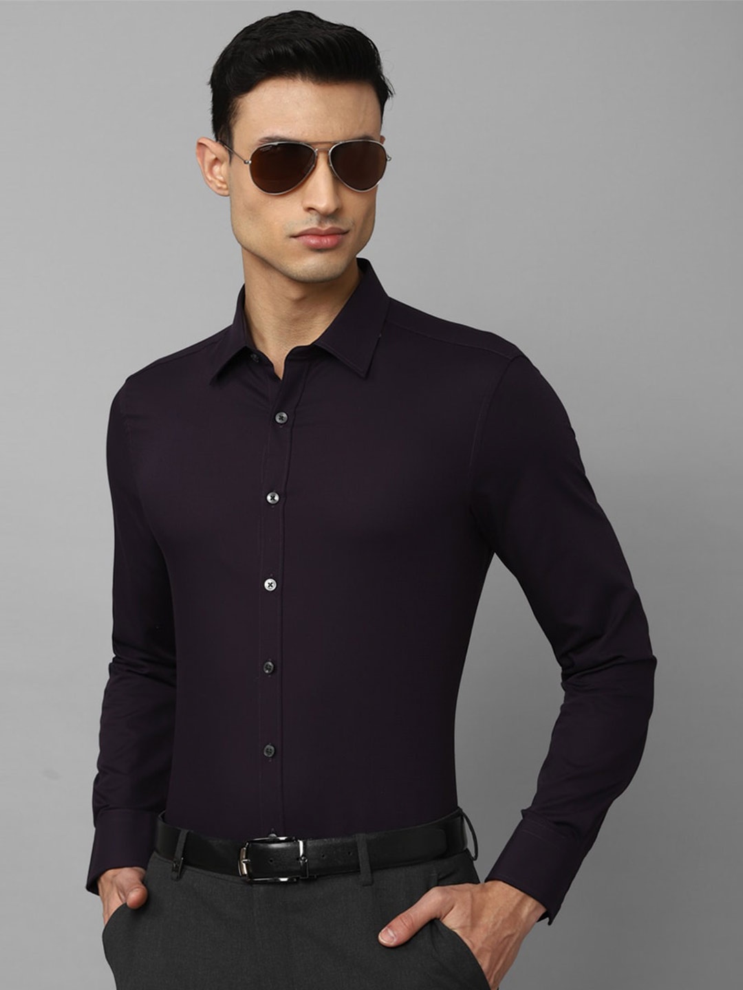 

Louis Philippe Men Black Slim Fit Formal Shirt