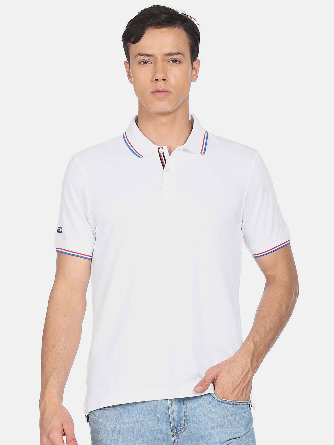 

Arrow Sport Polo Collar Pure Cotton T-shirt, White