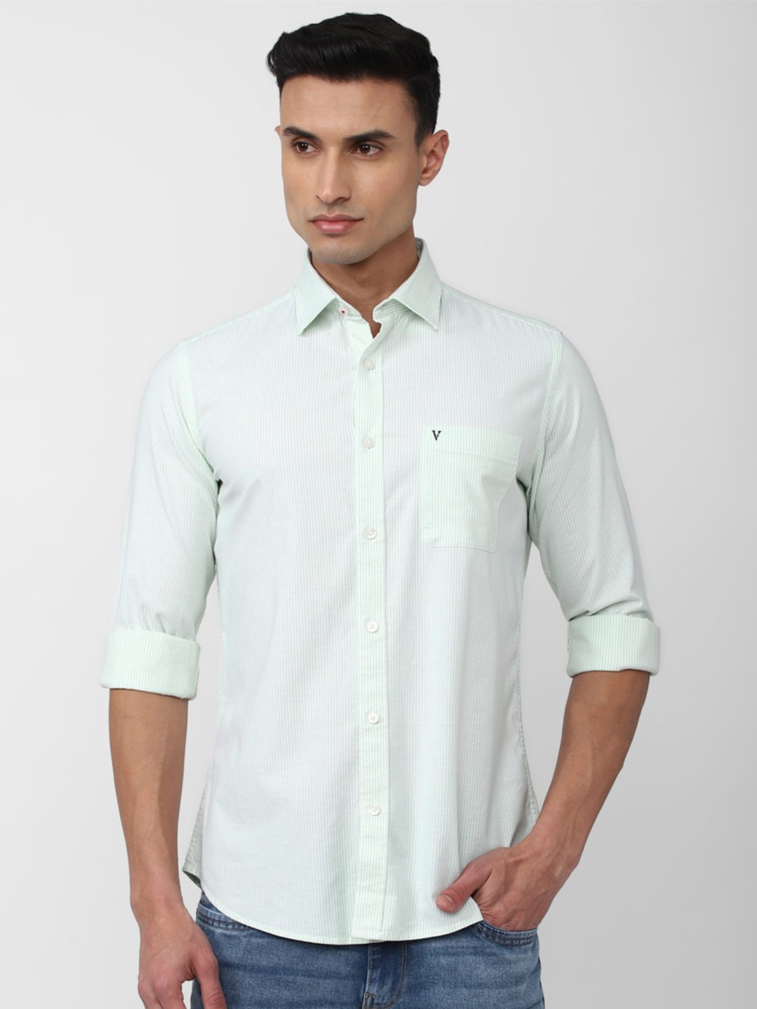 

Van Heusen Sport Plus Size Pure Cotton Slim Fit Casual Shirt, Blue
