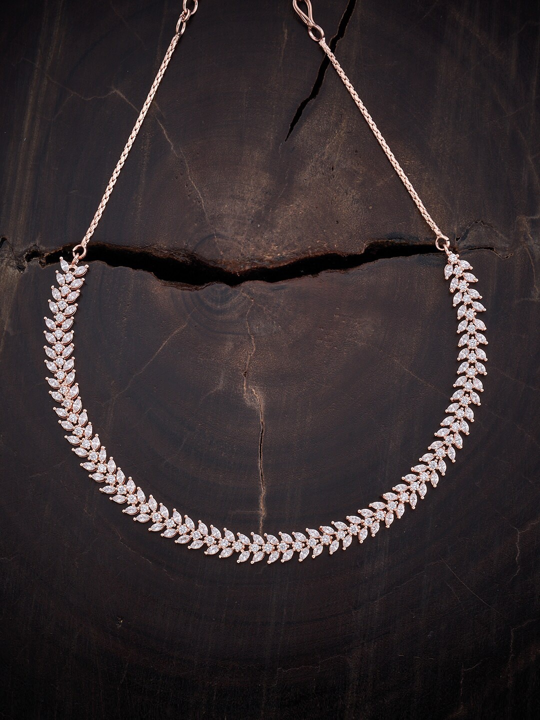 

Kushal's Fashion Jewellery Rose Gold-Plated Cubic Zirconia Necklace, White