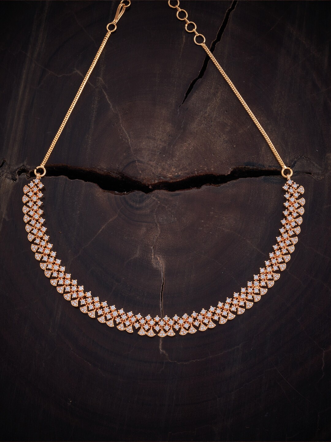 

Kushal's Fashion Jewellery Gold-Plated Cubic Zirconia Studded Necklace, White