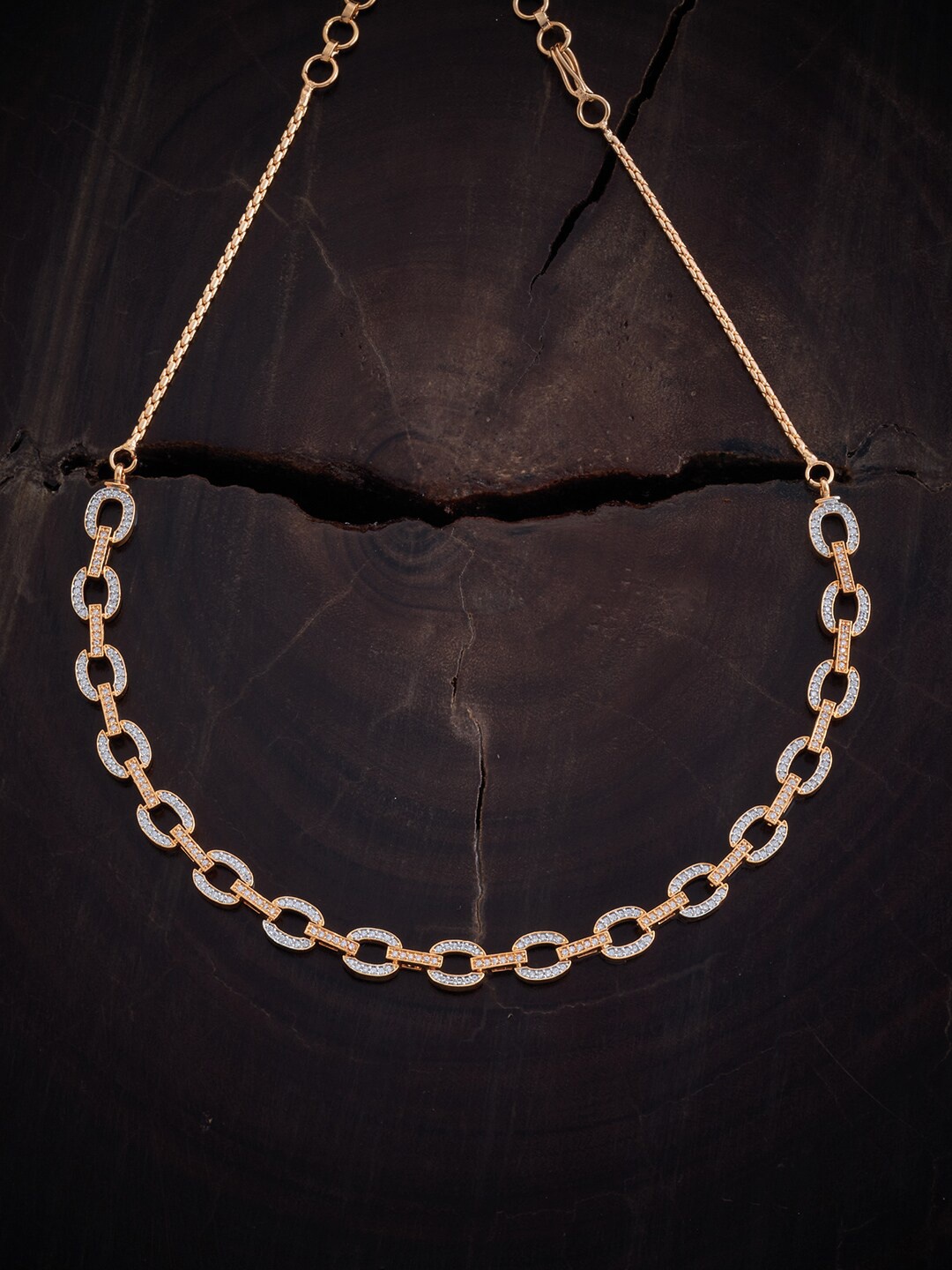 

Kushal's Fashion Jewellery Gold-Plated Cubic Zirconia Studded Necklace, White
