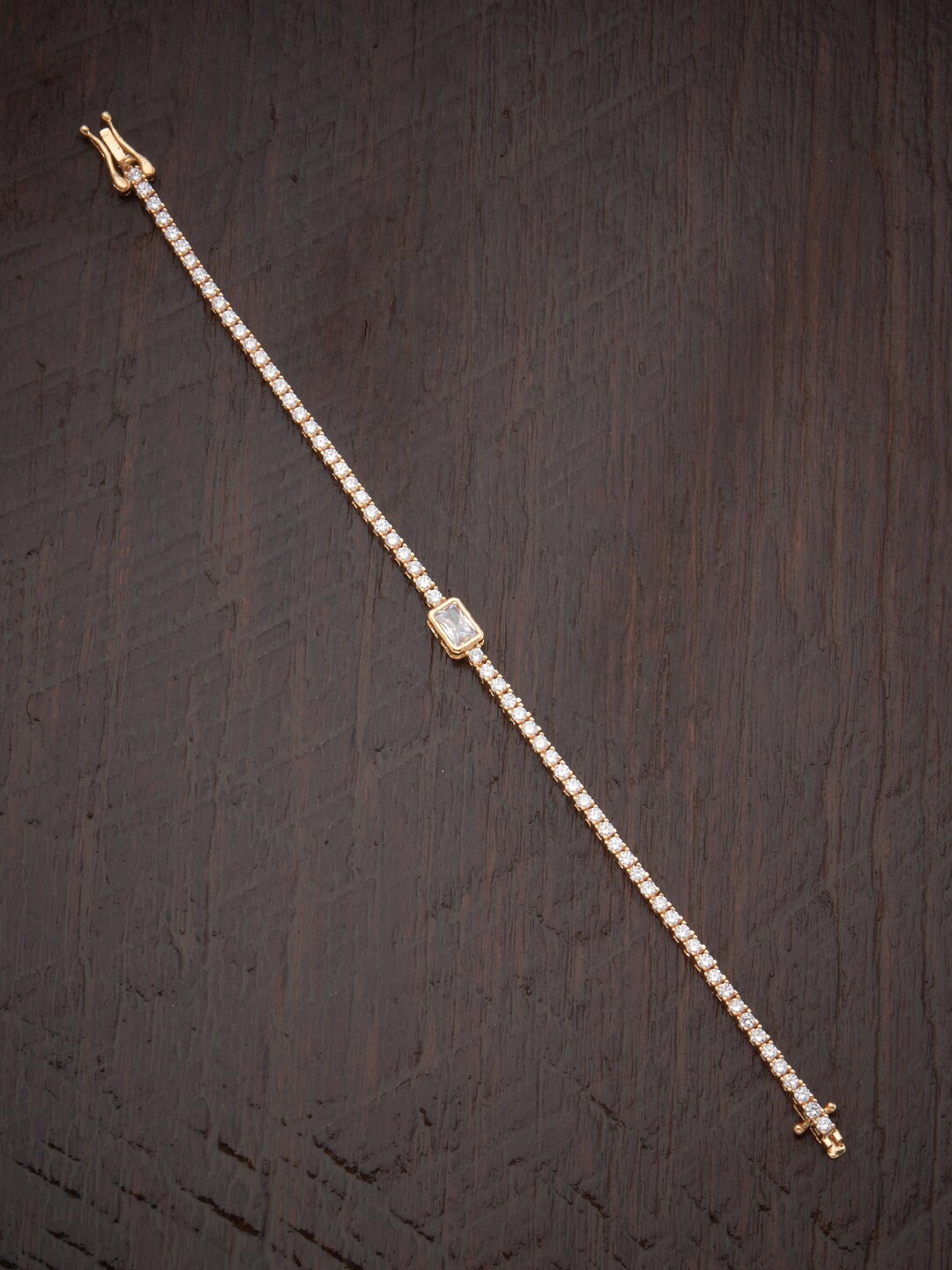 

Kushal's Fashion Jewellery Gold-Plated Cubic Zirconia Link Bracelet, White
