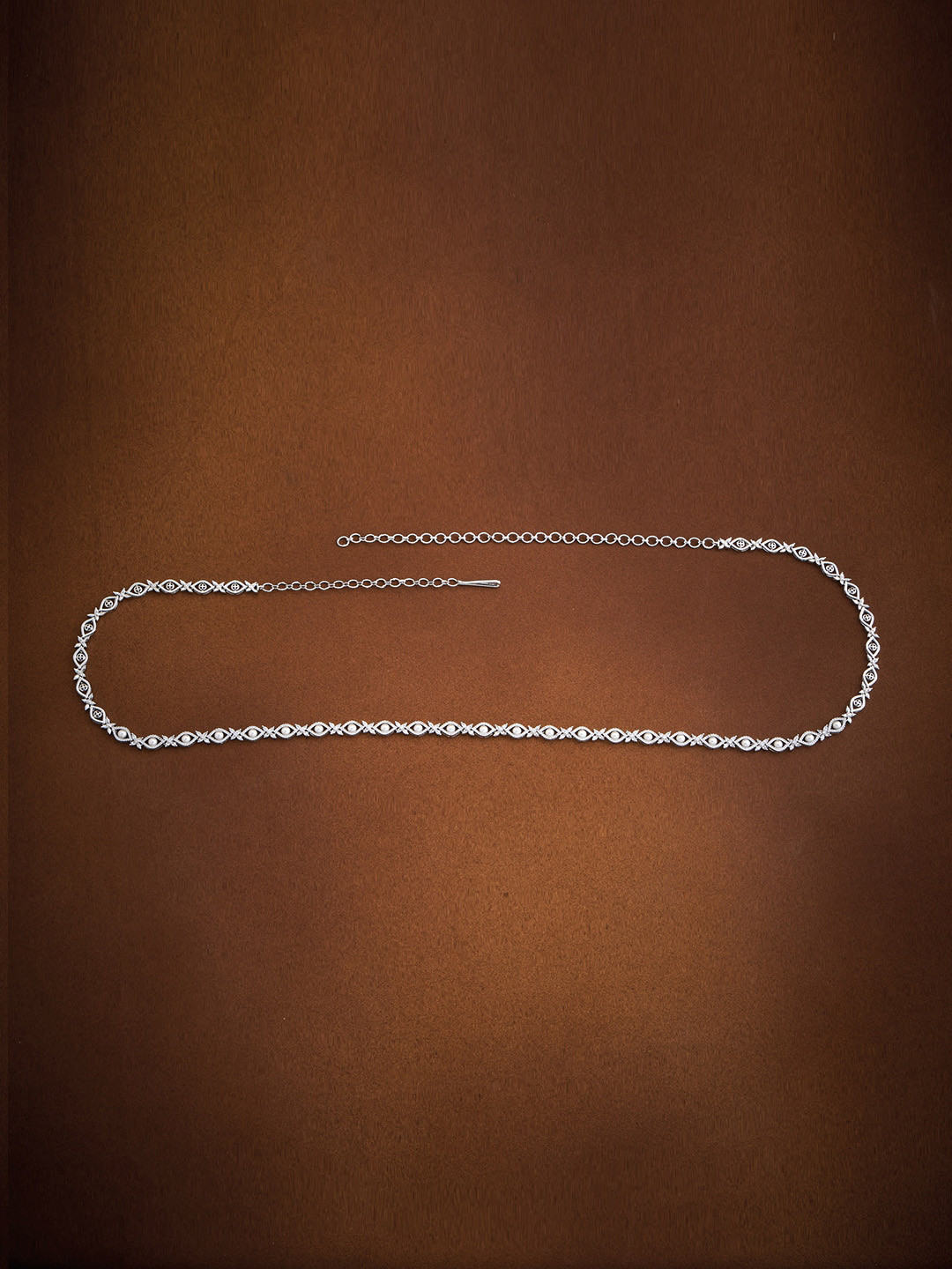 

Kushal's Fashion Jewellery Rhodium-Plated Pearl Studded Kamarbandh, White