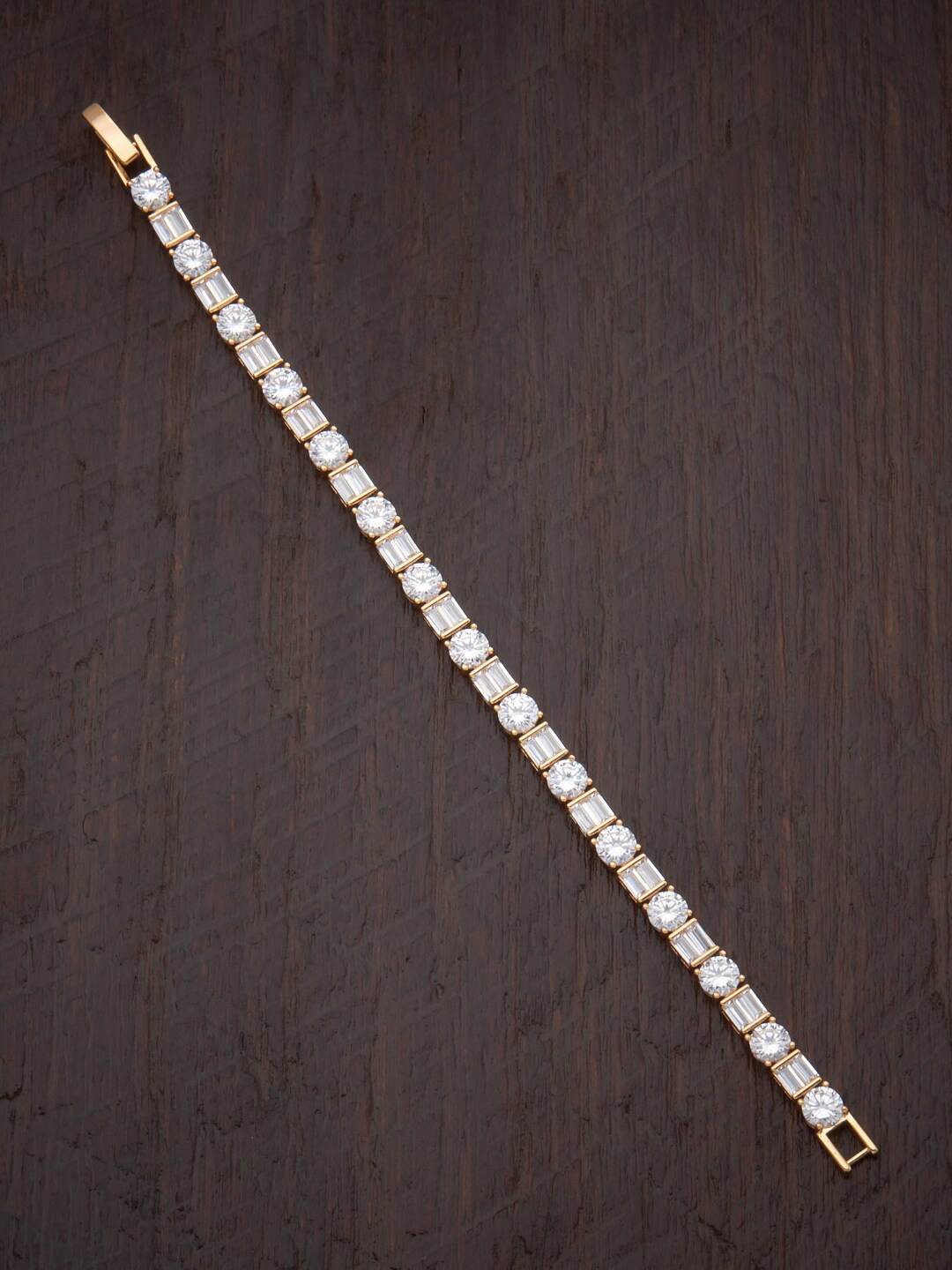 

Kushal's Fashion Jewellery Women Cubic Zirconia Gold-Plated Wraparound Bracelet
