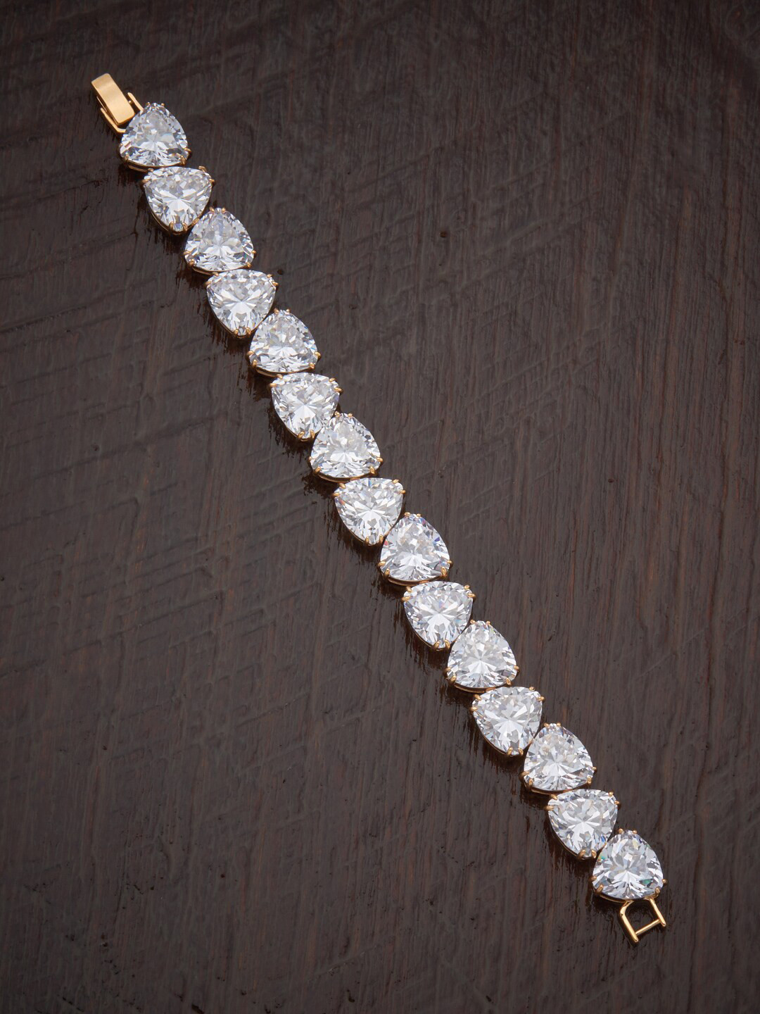 

Kushal's Fashion Jewellery Women Cubic Zirconia Gold-Plated Wraparound Bracelet
