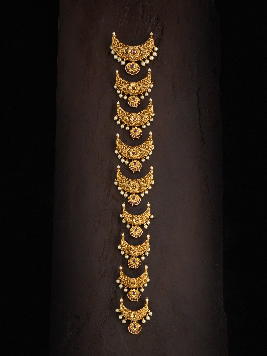 

Kushal's Fashion Jewellery Women Gold-Plated Beaded Hair Accessory, Red