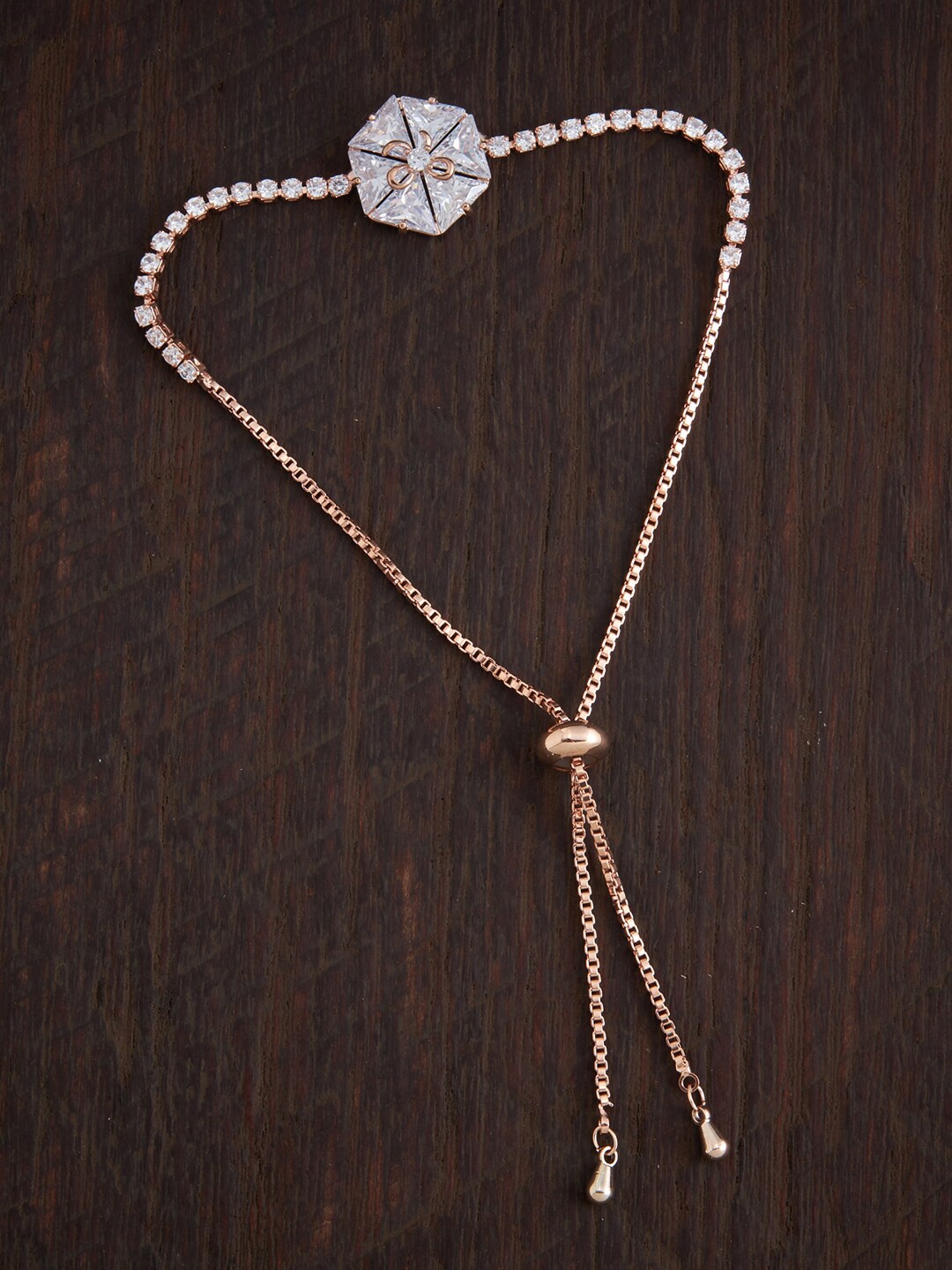 

Kushal's Fashion Jewellery Rose Gold-Plated Cubic Zirconia Bracelet, White