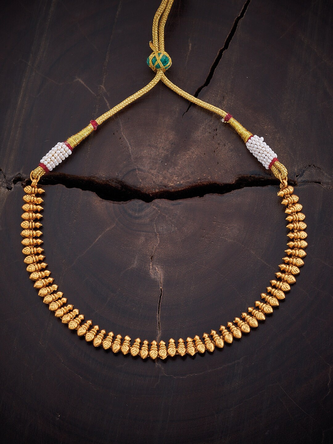 

Kushal's Fashion Jewellery Copper Ethnic Necklace, Gold