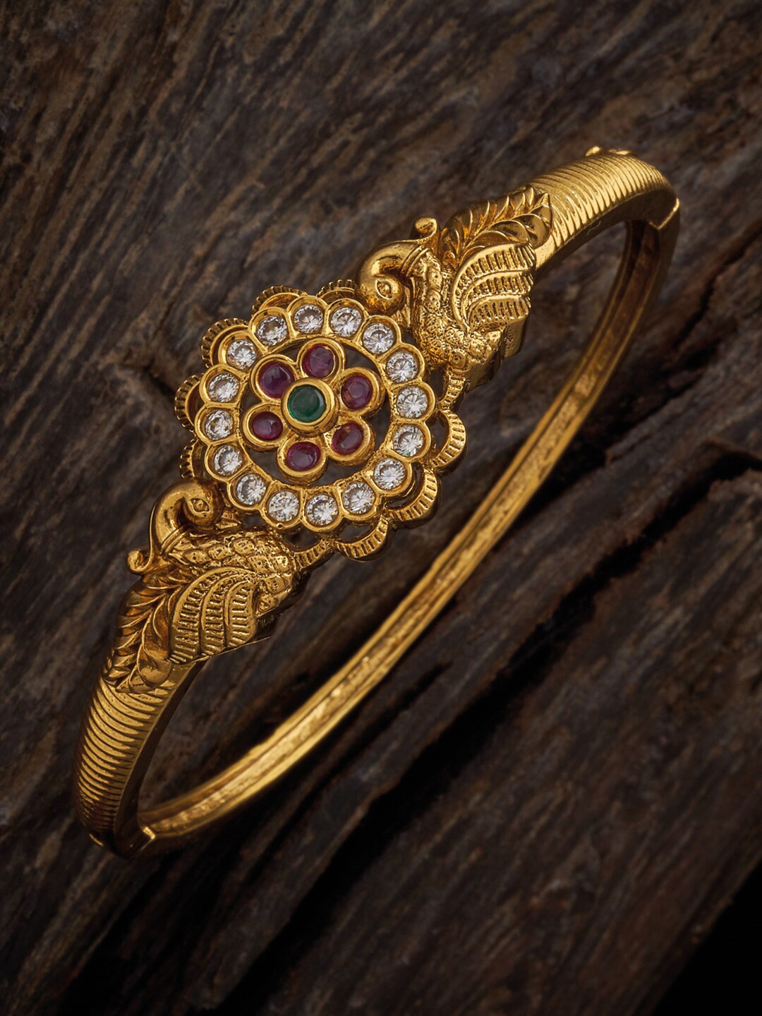 

Kushal's Fashion Jewellery Women Artificial Stones Kada Bracelet, Gold