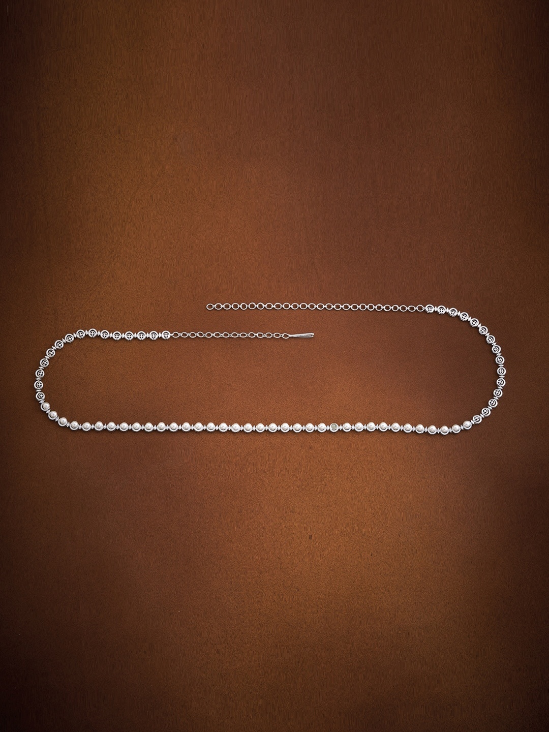 

Kushal's Fashion Jewellery Rhodium-Plated Stone Studded & Beaded Waist Chain, White