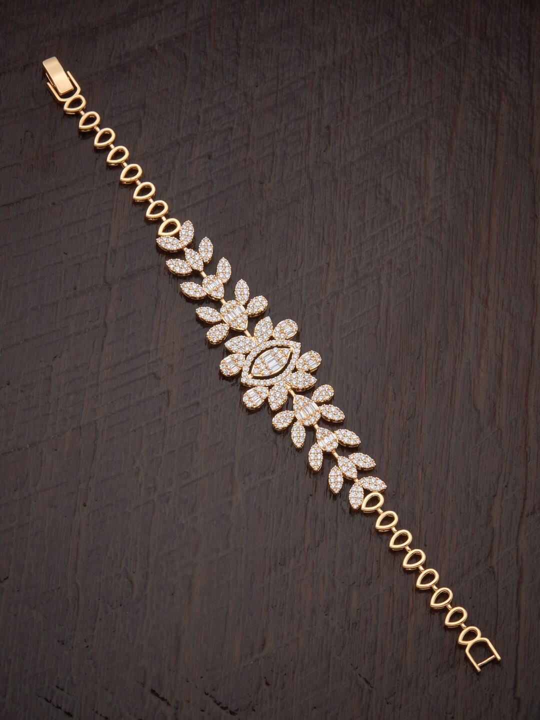 

Kushal's Fashion Jewellery Gold-Plated Cubic Zirconia Link Bracelet, White