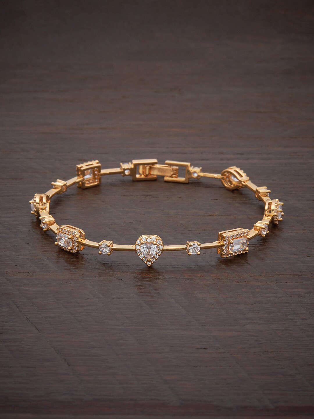 

Kushal's Fashion Jewellery Women Cubic Zirconia Gold-Plated Charm Bracelet