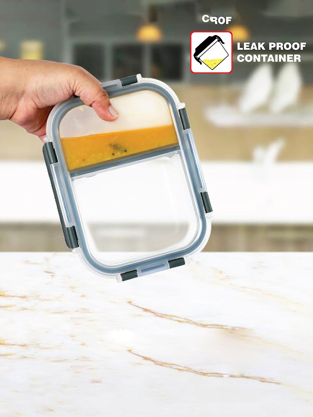 

Cello Sleek Transparent Borosilicate Glass Lunch Box 600 ml