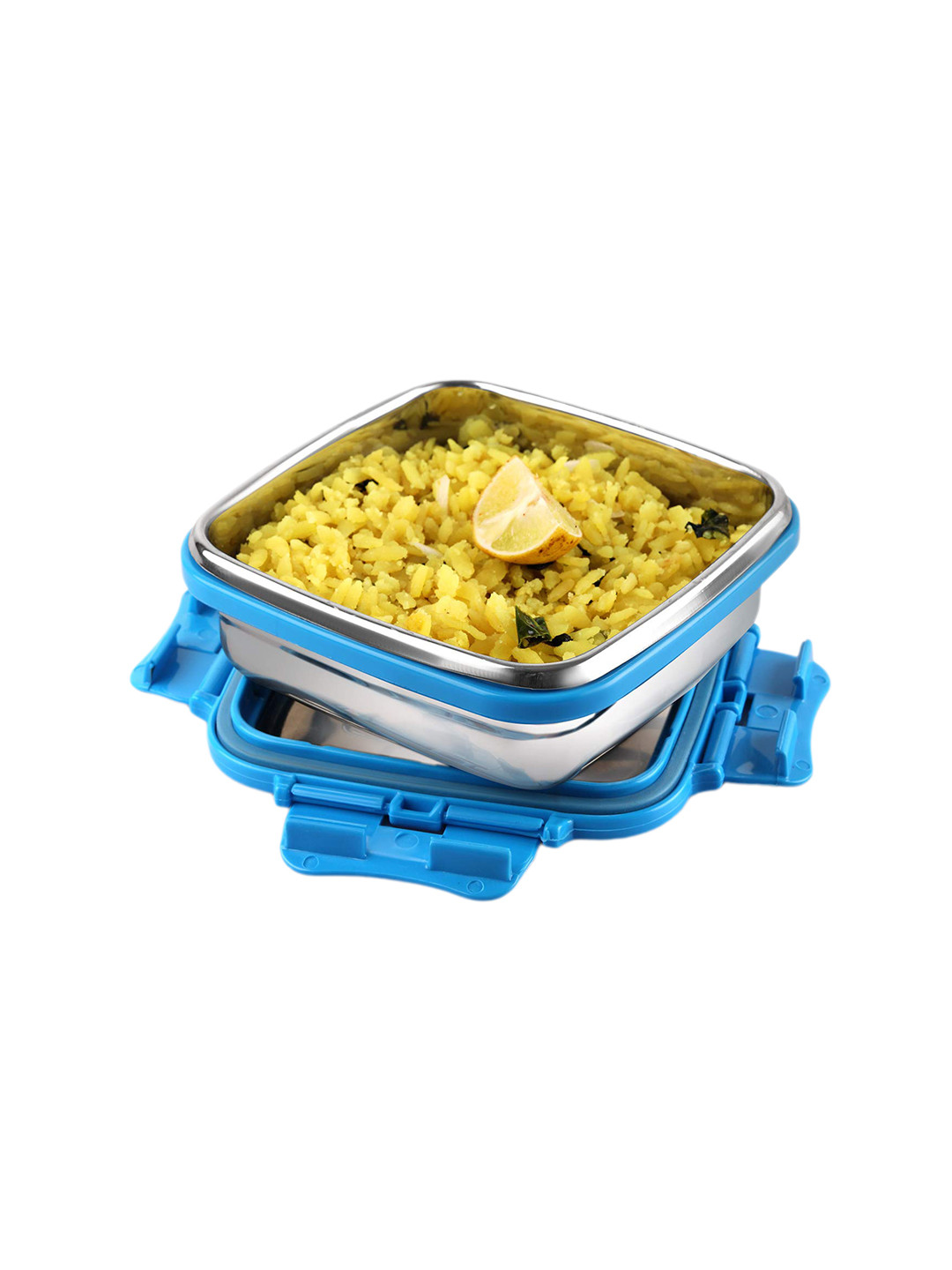 

Cello Click It Set of 1 Blue Square Stainless Steel Lunch Box - 300ml