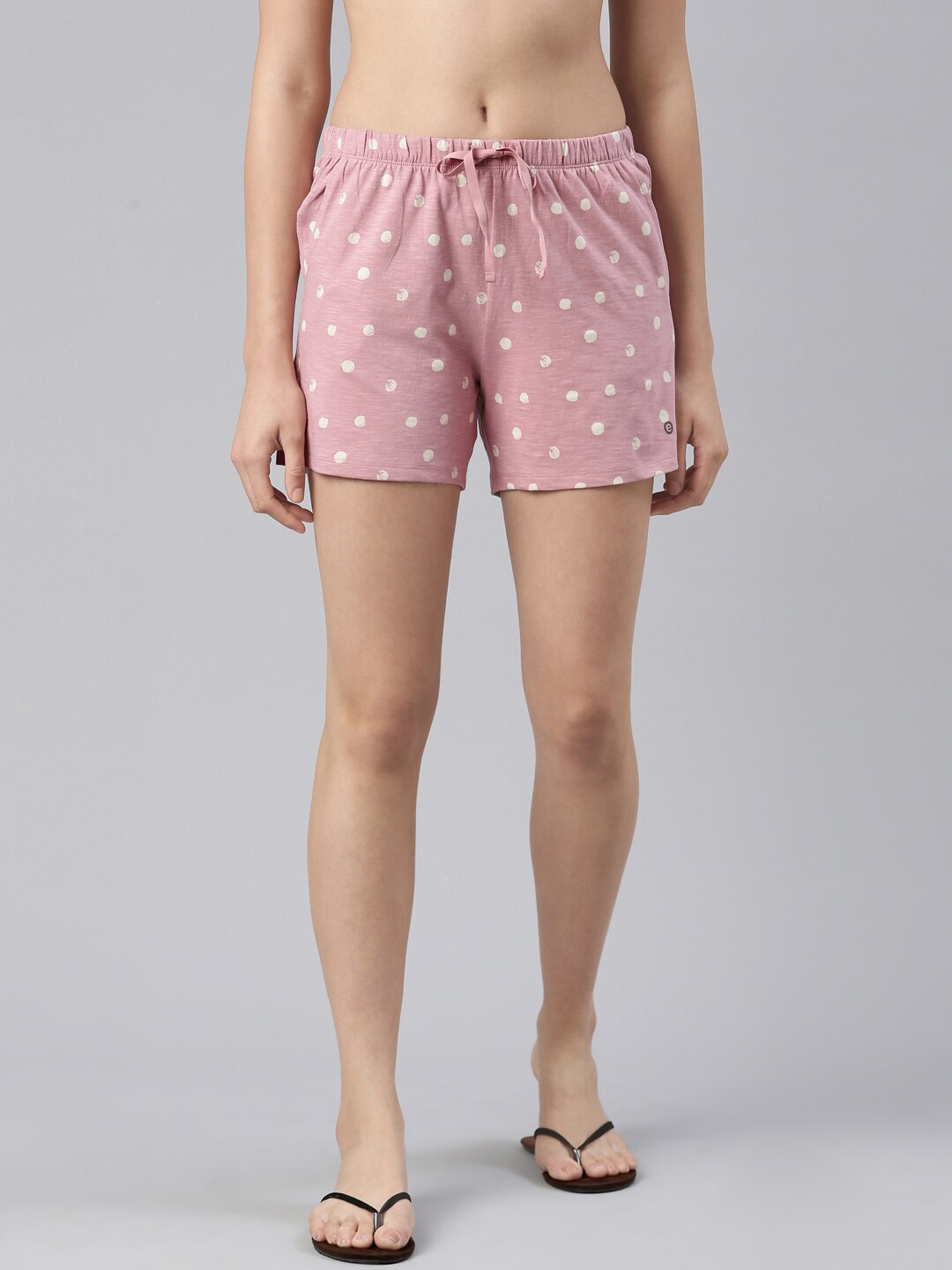 

Enamor Women Printed Pure Cotton Lounge Shorts, Pink