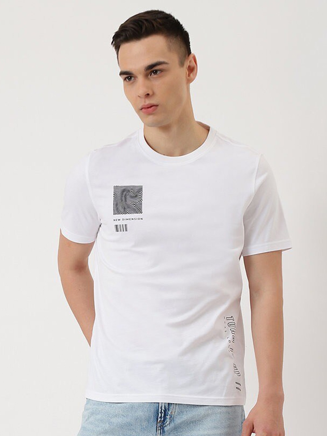 

Marks & Spencer Typography Printed Pure Cotton T-shirt, White