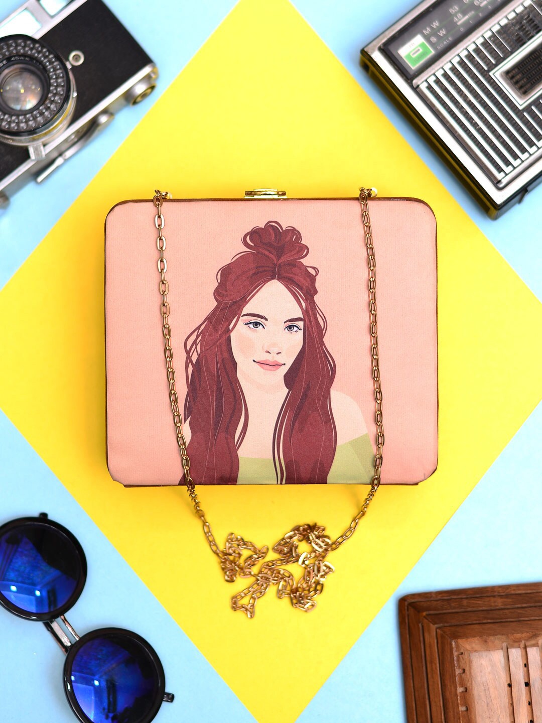 

ARTKLIM Hair Woman Printed MD Box Clutch, Coral