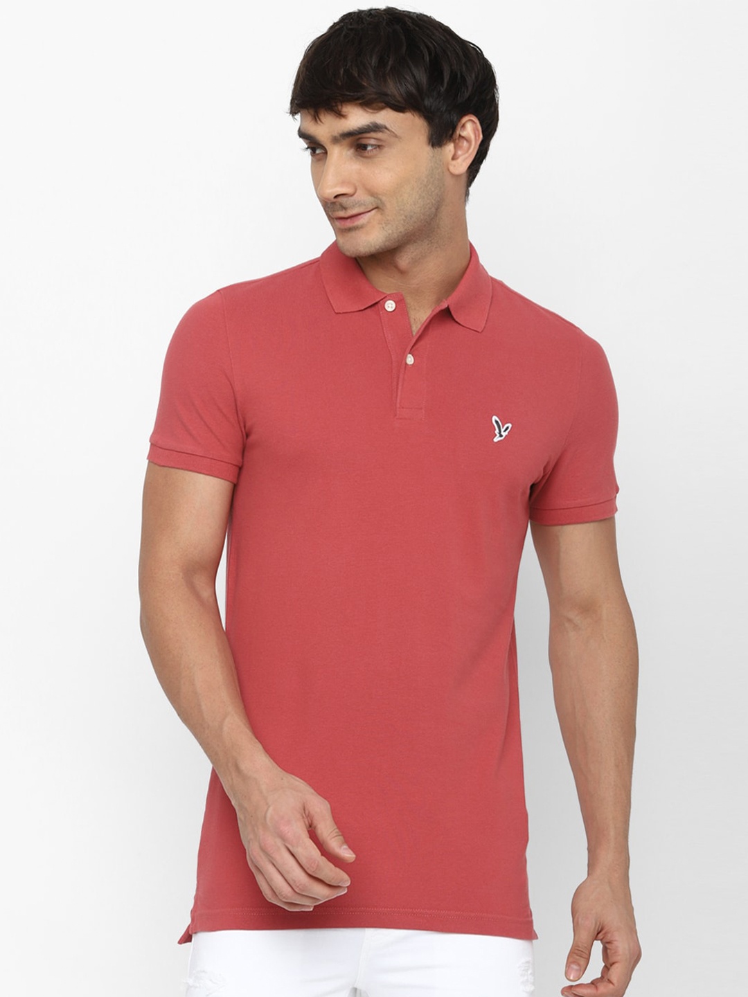 

AMERICAN EAGLE OUTFITTERS Polo Collar Slim Fit T-shirt, Pink