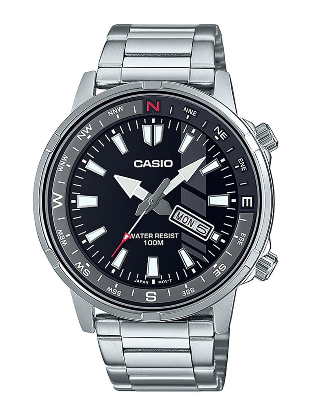 

CASIO Men Stainless Steel Bracelet Style Straps Analogue Watch A2114, Black