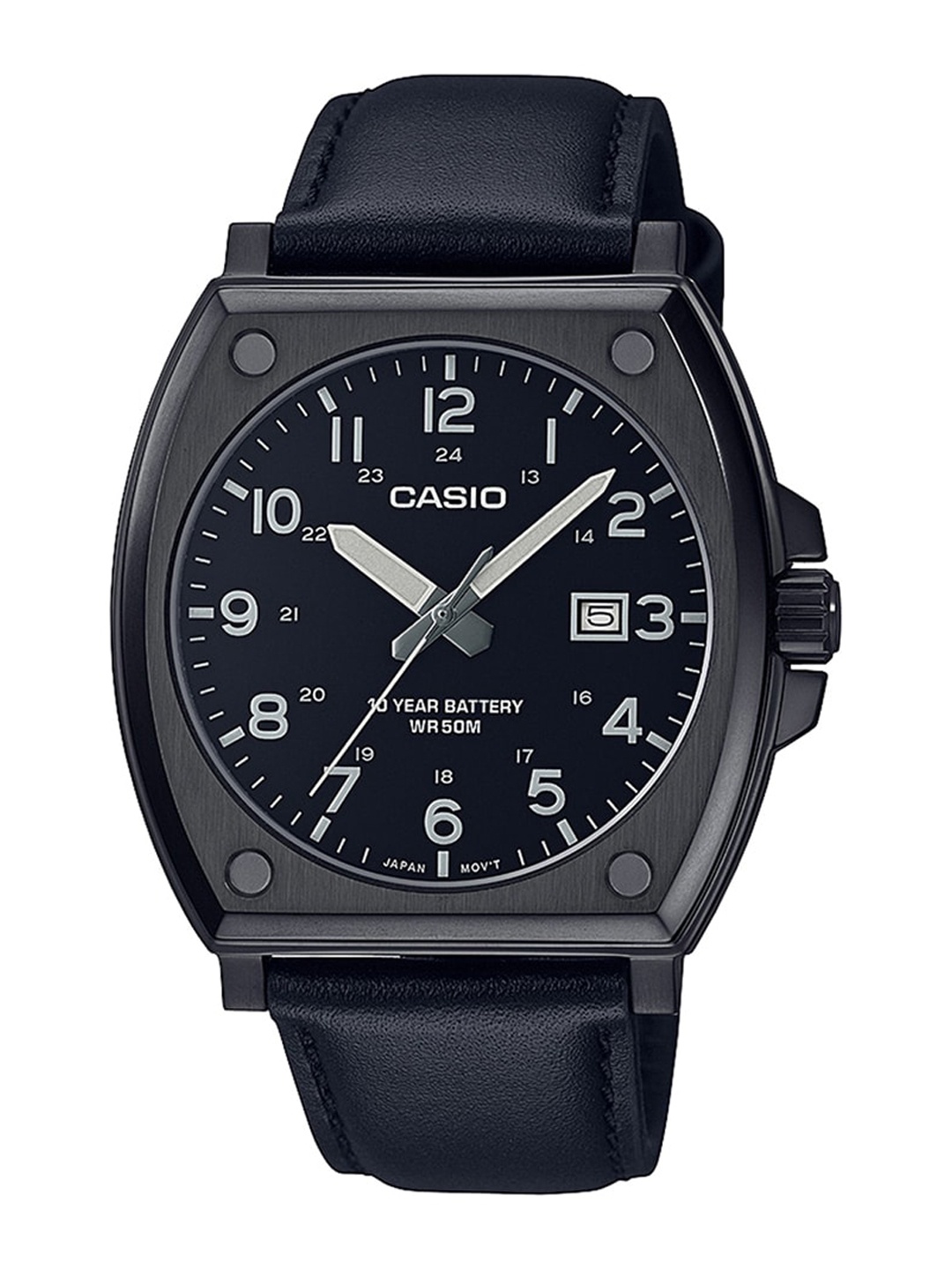 

CASIO Men Leather Straps Analogue, Black