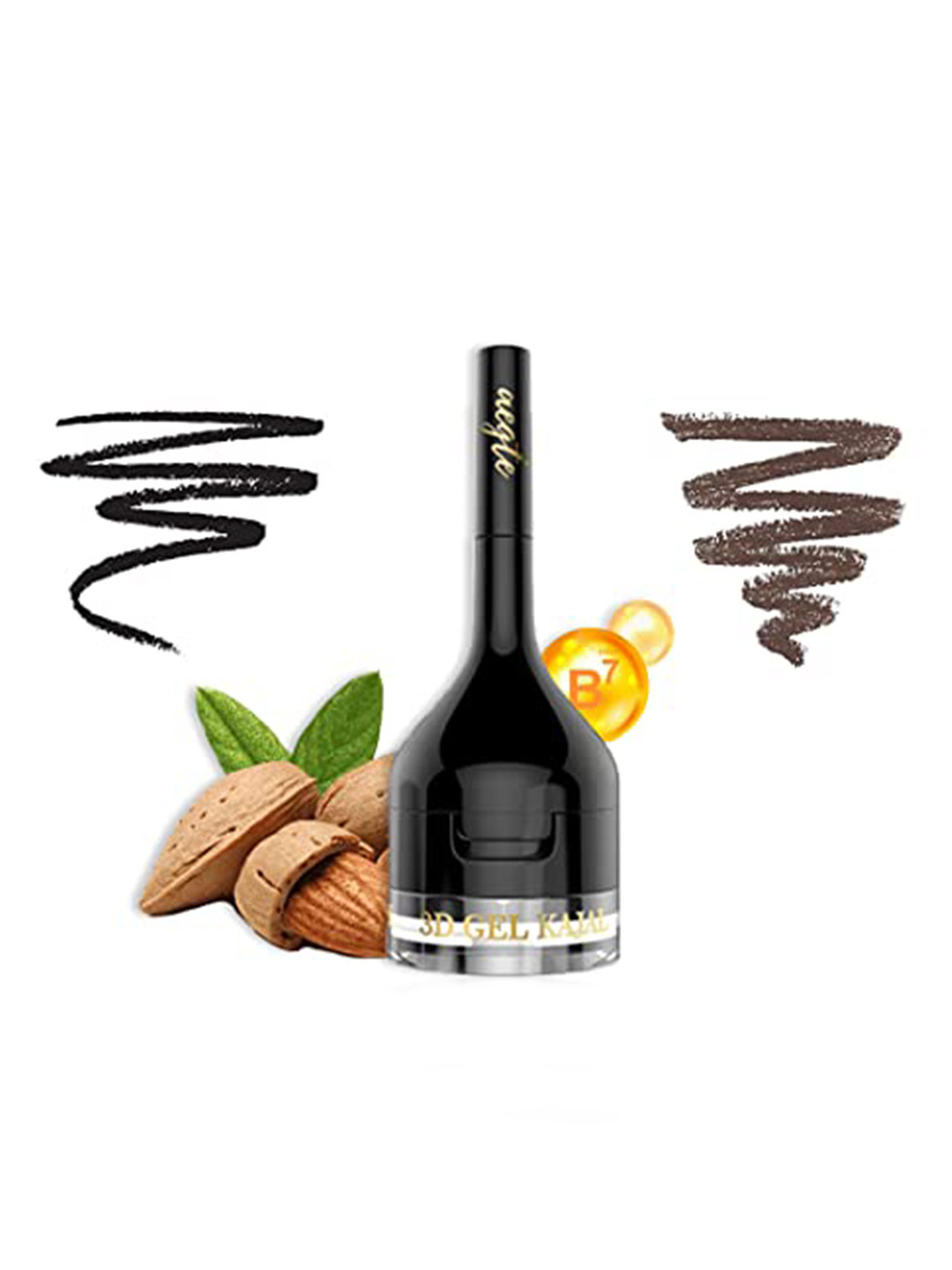 

Aegte 3D 3 In 1 Gel Smudge Proof Kajal Gel - Eyeliner - Eyebrow Filler 8 g - Black