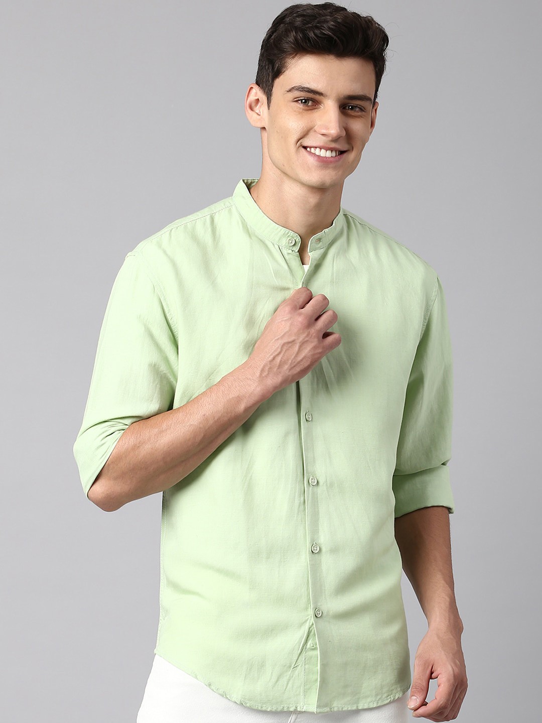

Dennis Lingo Slim Fit Pure Cotton Casual Shirt, Green