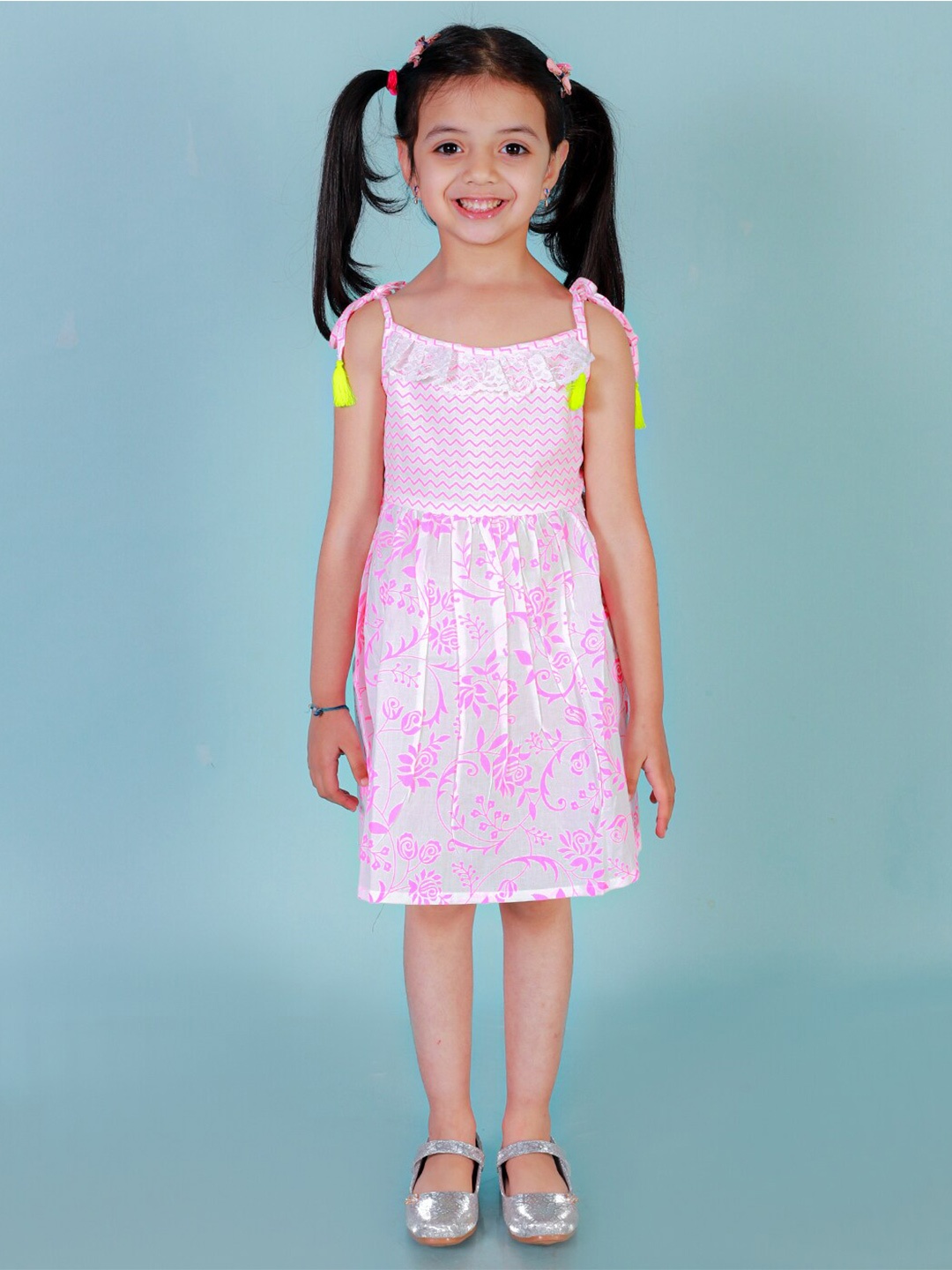 

LIL DRAMA Floral Printed Cotton Dress, Pink