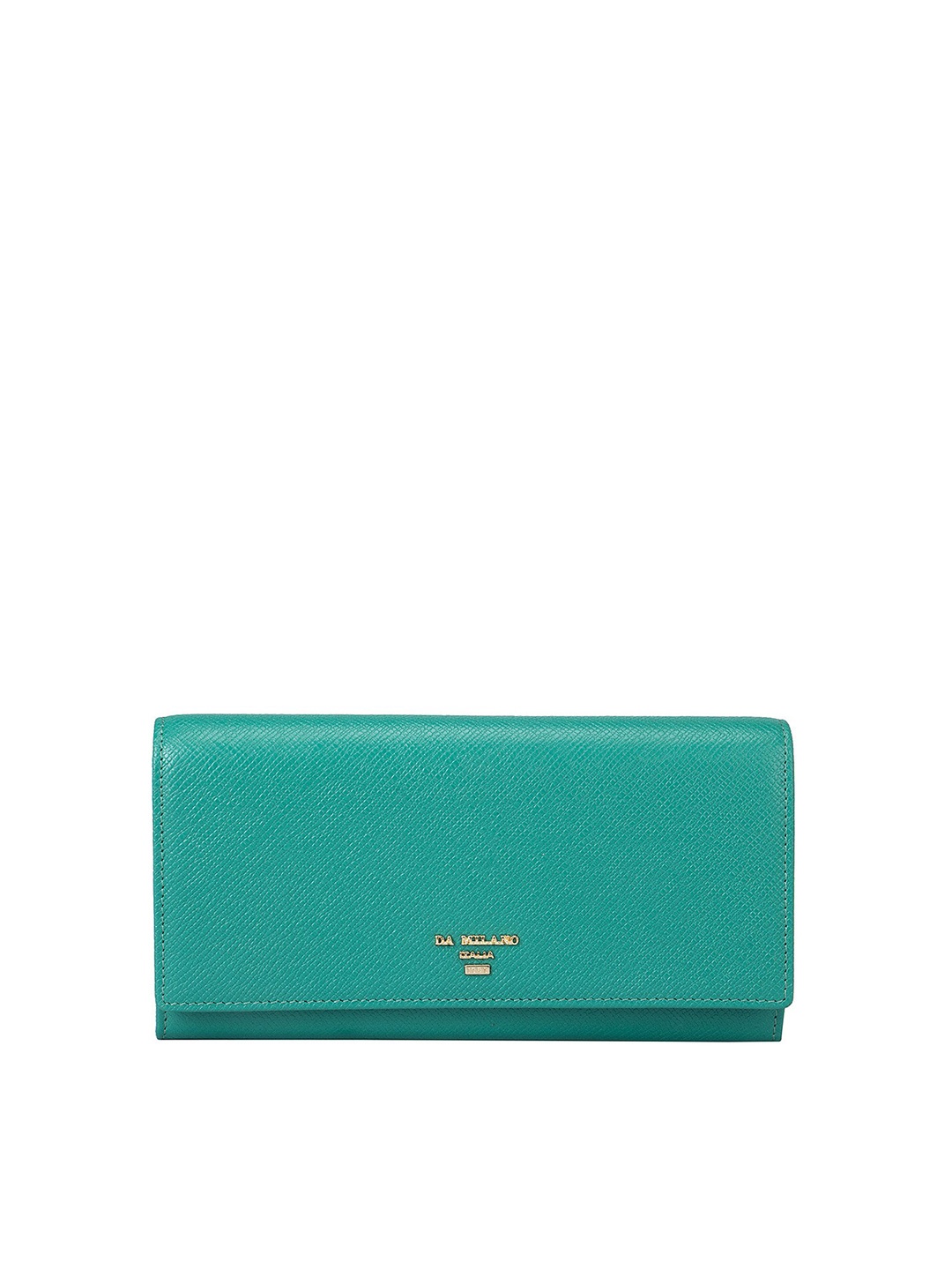 

Da Milano Women Typography Textured Leather Two Fold Wallet, Green