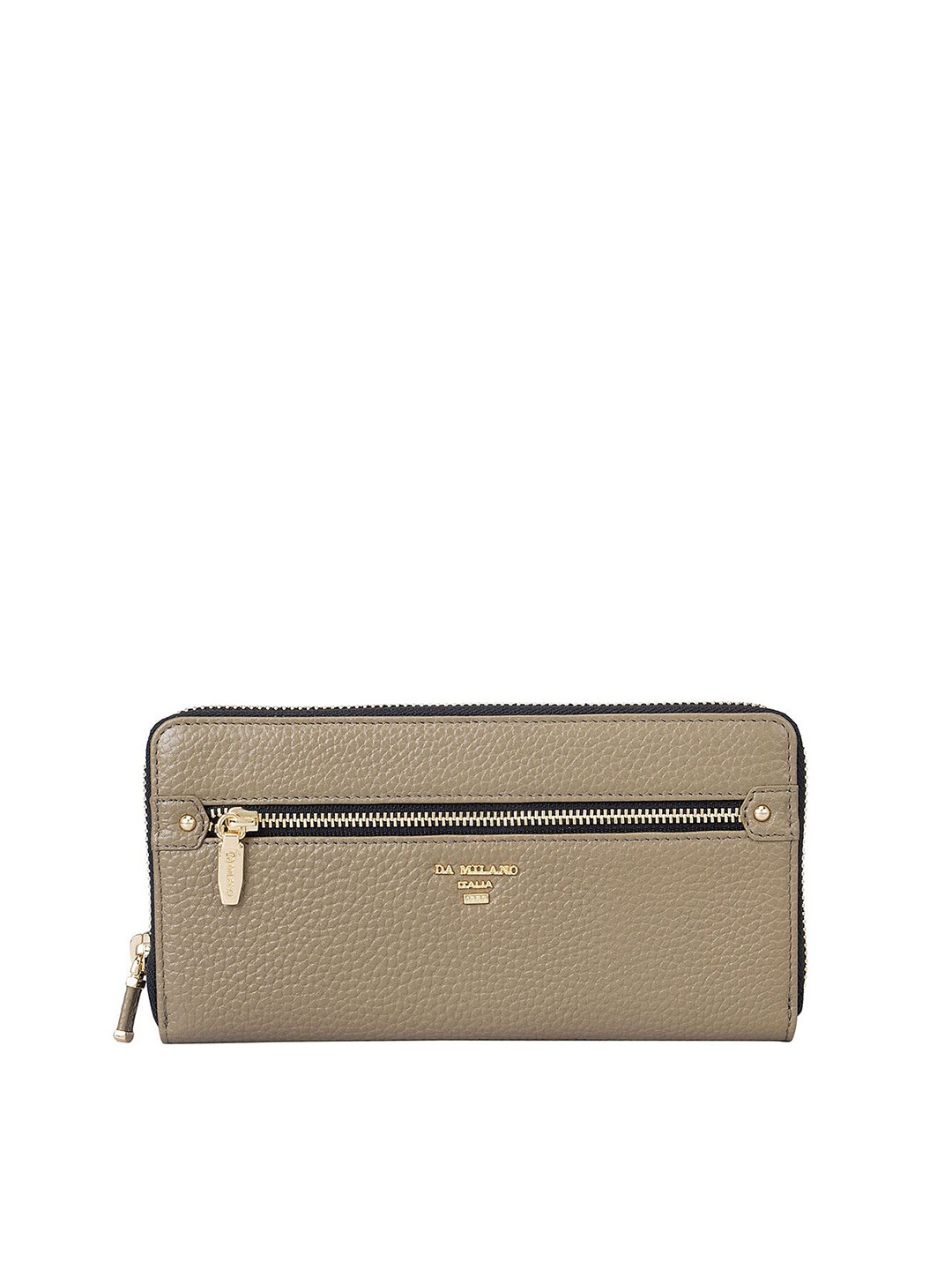 

Da Milano Women Textured Leather Zip Around Wallet, Olive