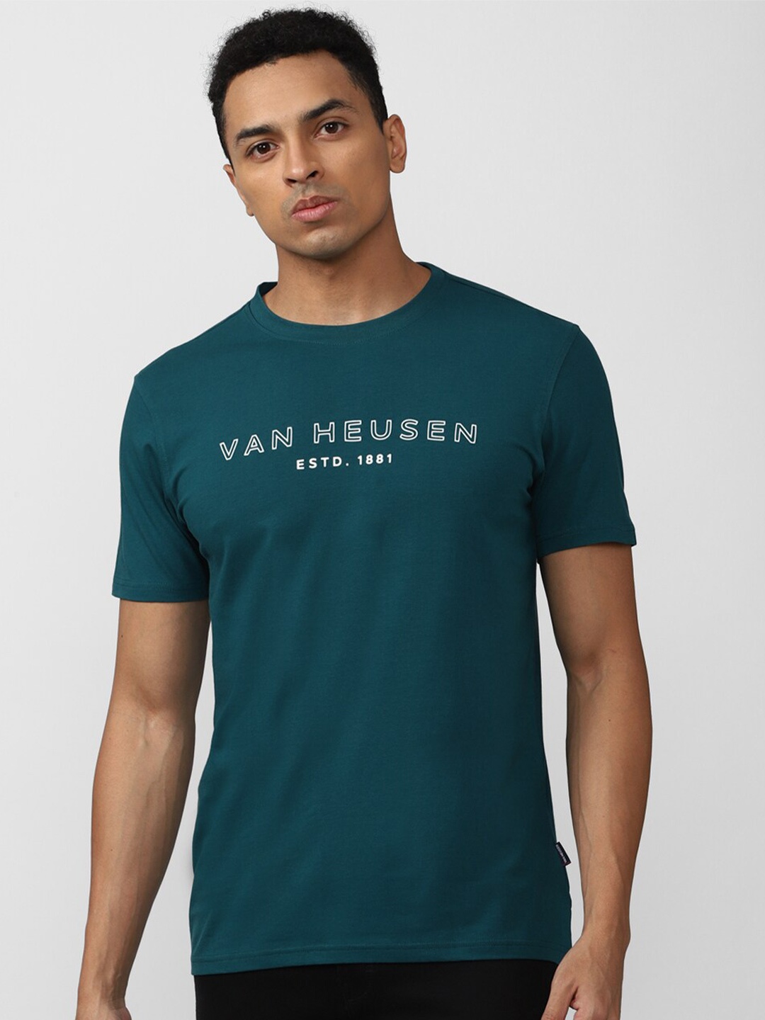 

Van Heusen Sport Typography Printed T-shirt, Teal