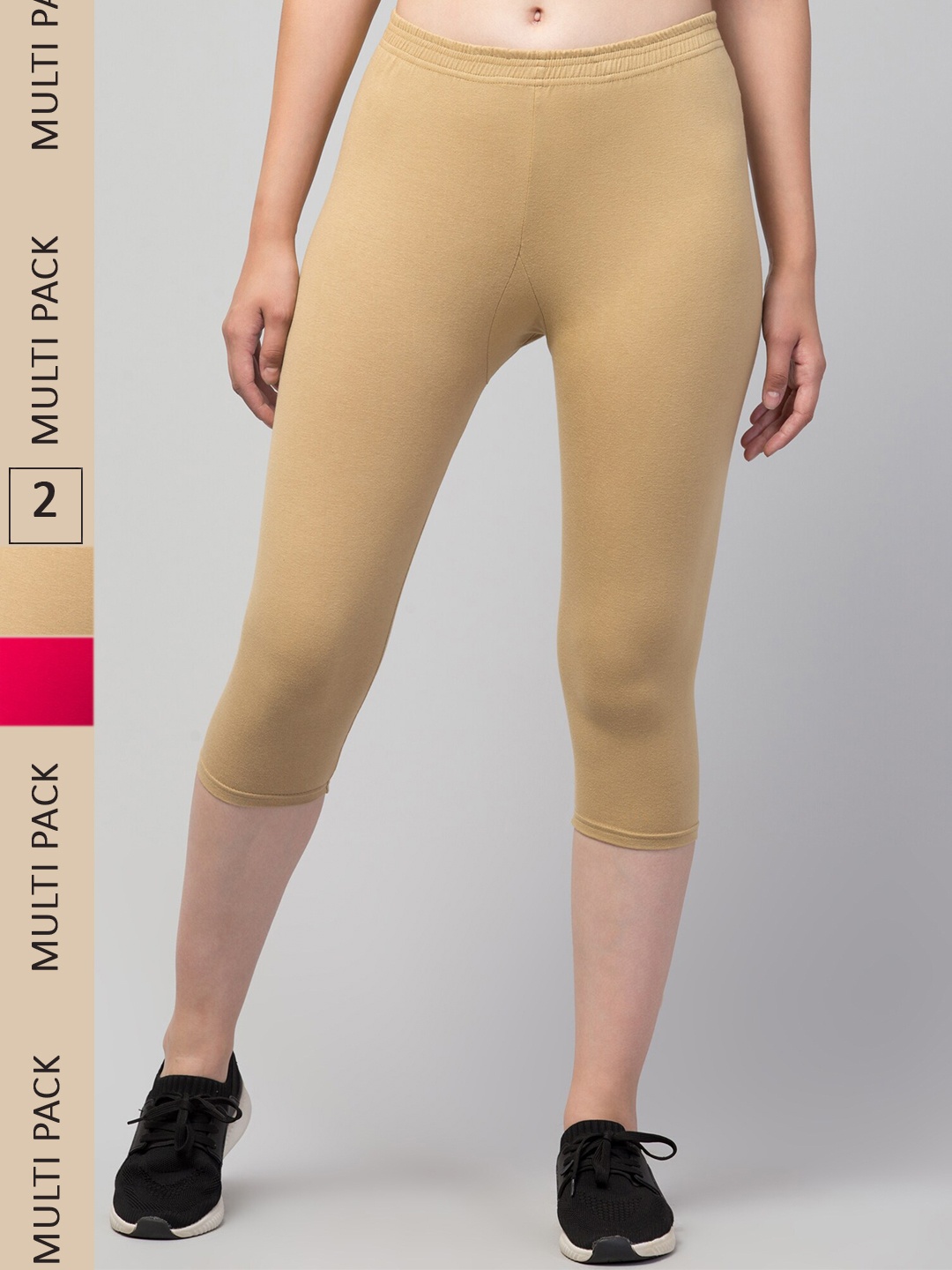 

Apraa & Parma Women Pack of 2 Mid-Rise Skinny Fit Capris, Rust
